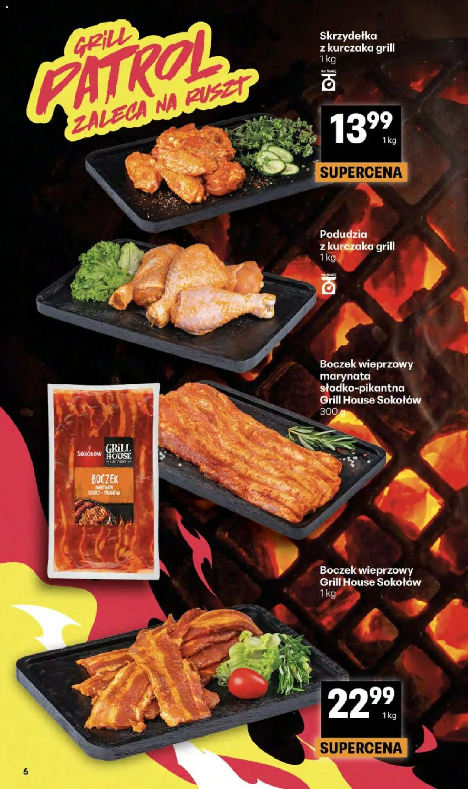 Delikatesy Centrum gazetka - Sklepy Własne od 23.04.2026 | Strona: 6 | Produkty: Skrzydełka z kurczaka, Boczek wieprzowy, Grill, Boczek