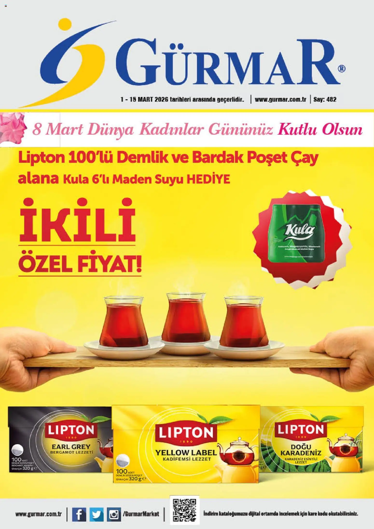 Gürmar Katalog - 01.03.2026 tarihinden itibaren geçerlidir | Sayfa: 1 | Ürünler: Çay, Bardak poşet çay, Zselatin, Demlik