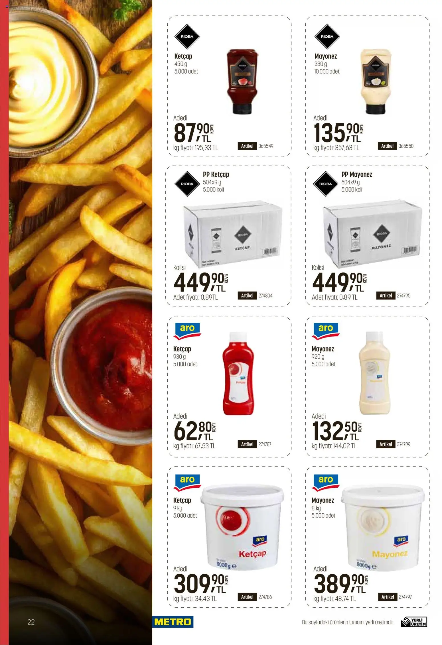 Metro - Fast Food Kataloğu - 15.04.2026 tarihinden itibaren geçerlidir | Sayfa: 22 | Ürünler: Ketçap, Mayonez