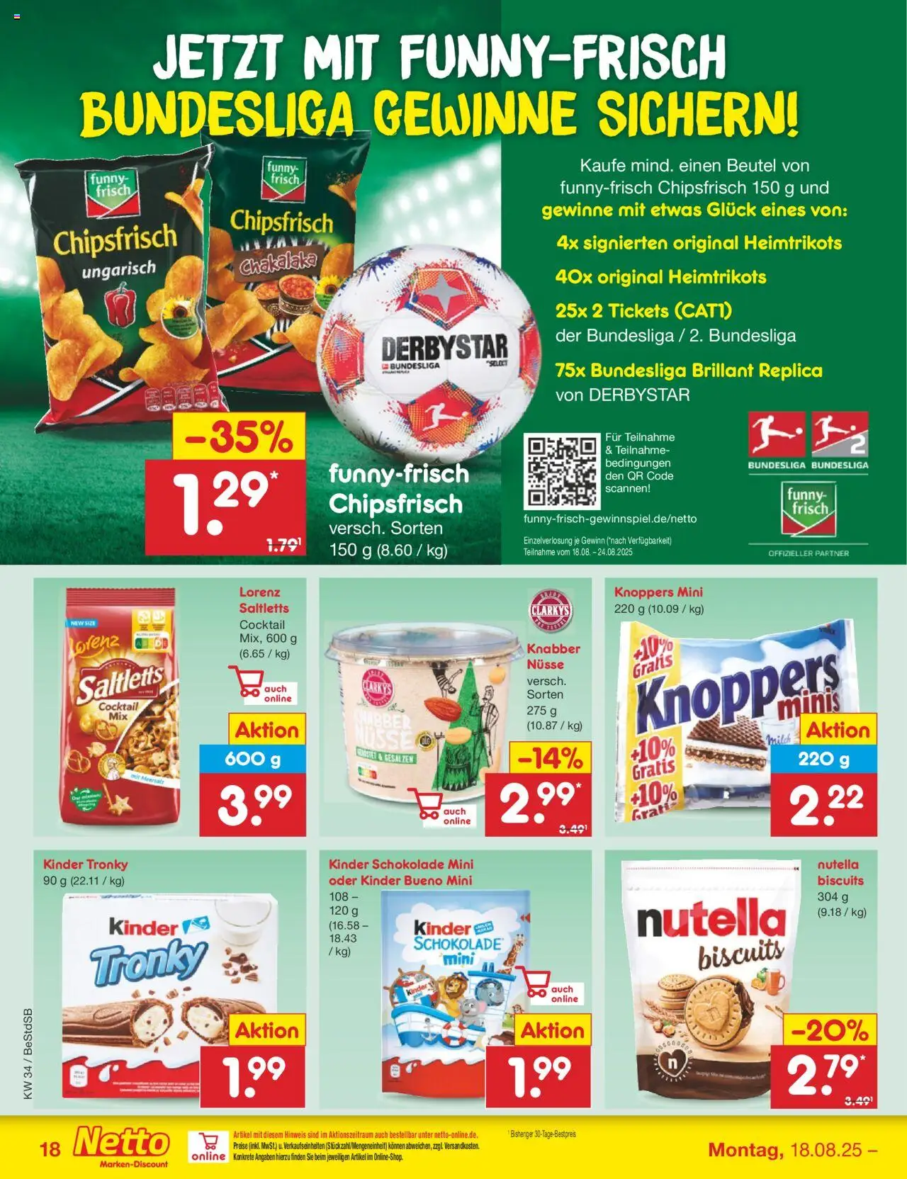 Netto Marken-Discount Prospekt 	 - gültig ab dem 18.08.2025 | Seite: 22 | Produkte: Kinder schokolade, Milch, Schokolade, Nutella
