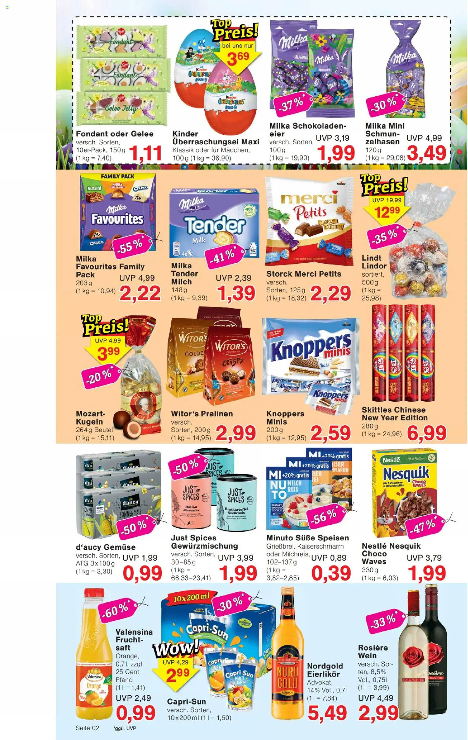 Wiglo Wunderland Prospekt 	 – gültig ab 02.03.2026 | Seite: 2 | Produkte: Merci, Nesquik, Valensina, Wein