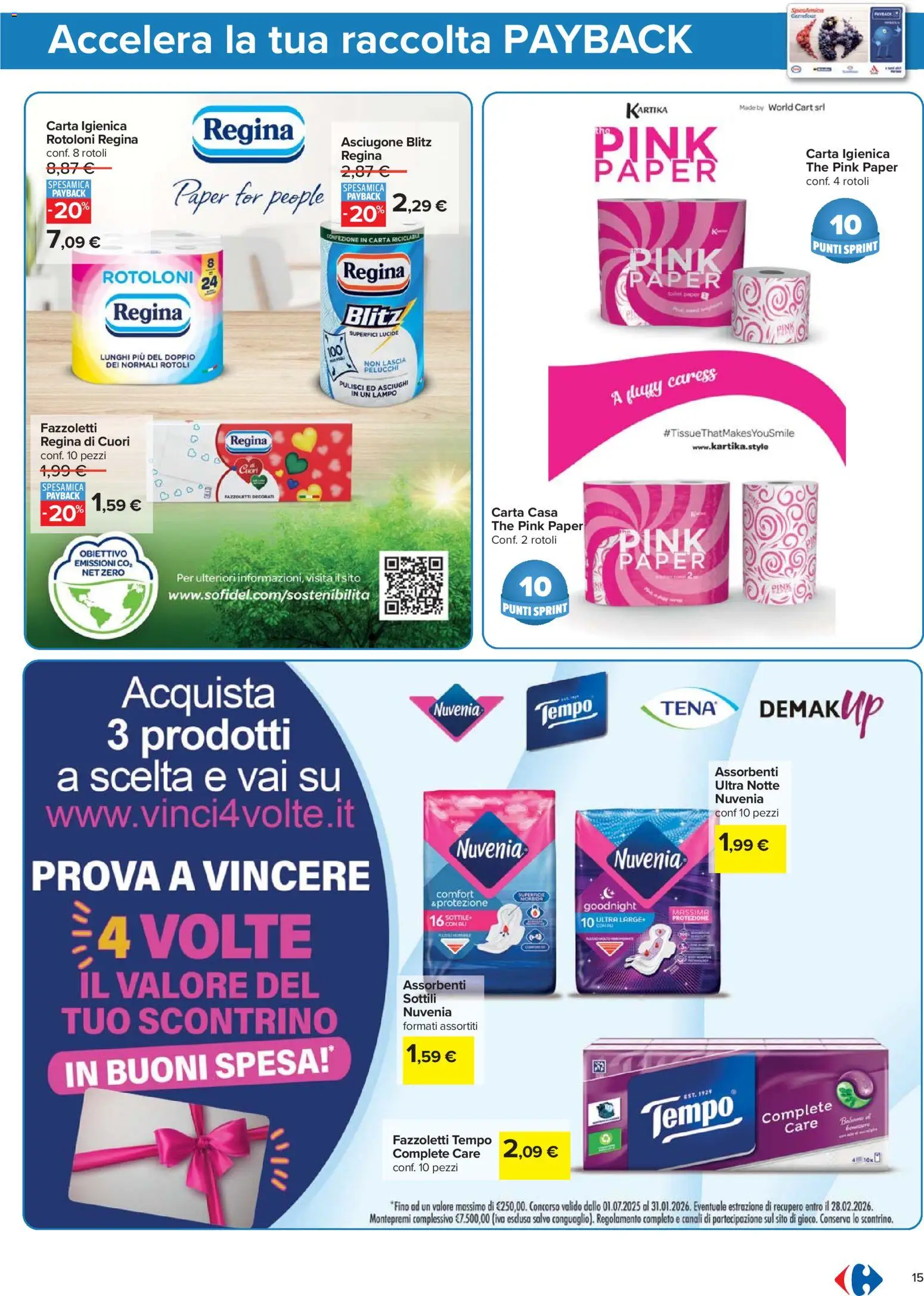 Volantino Carrefour del 02.01.2026 | Pagina: 17 | Prodotti: Carta igienica, Fazzoletti, The