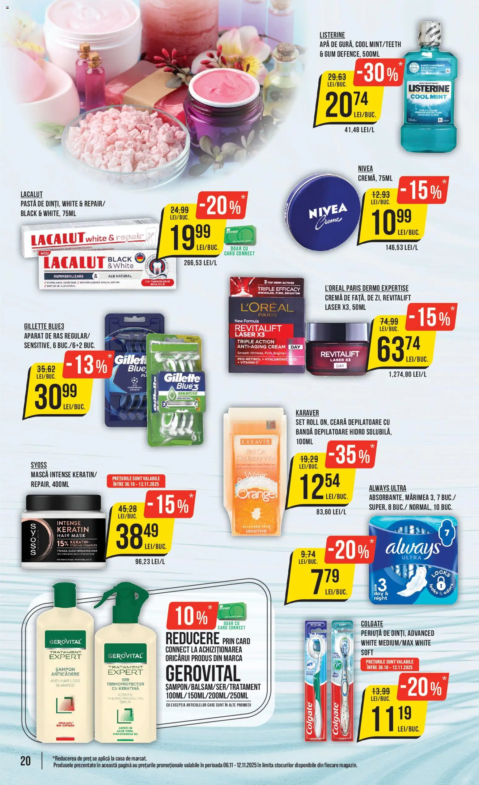 Noul catalog Mega Image – valabil de la 06.11.2025 | Pagină: 20 | Produse: Serum, Aparat De Ras, Aloe vera, Ceară depilatoare