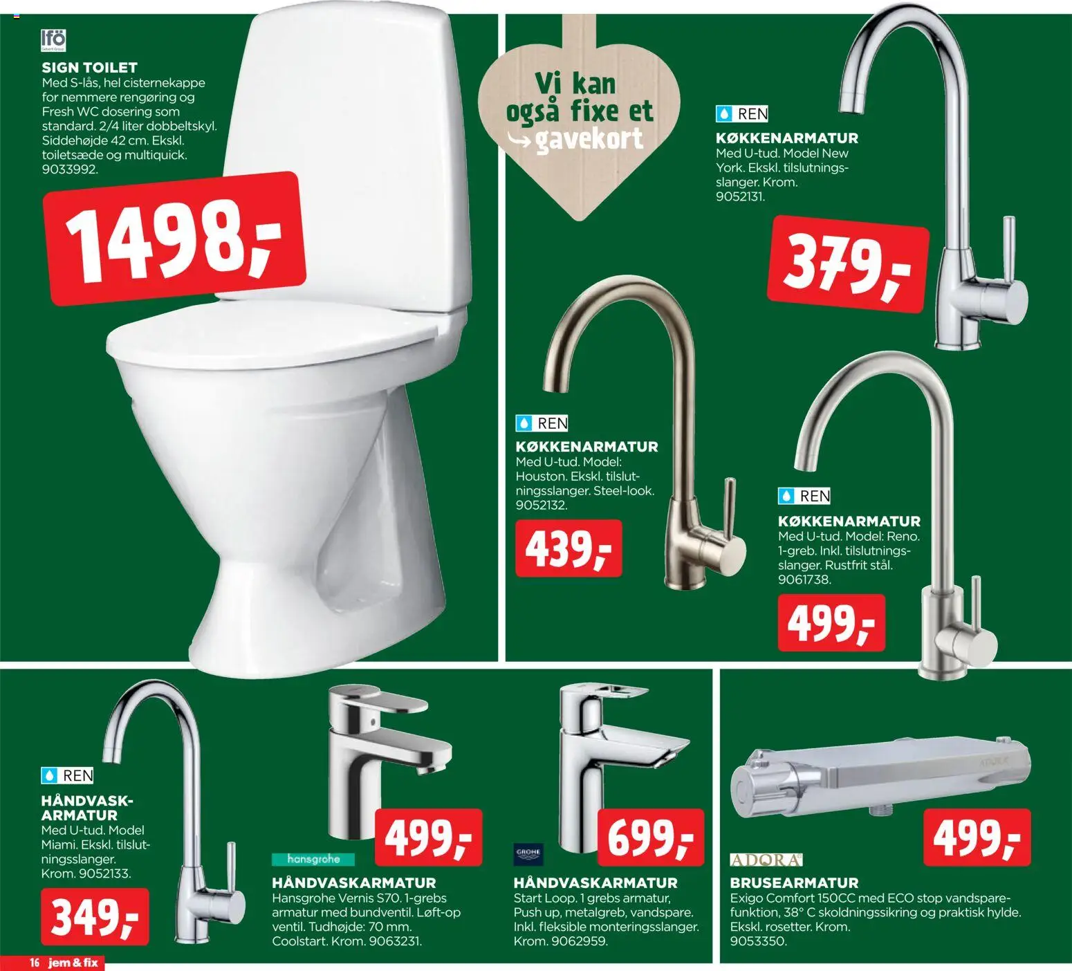 Jem & fix tilbudsavis – gyldig fra 30.11.2025 | Side: 16 | Produkter: Håndvask, Toilet, Søm