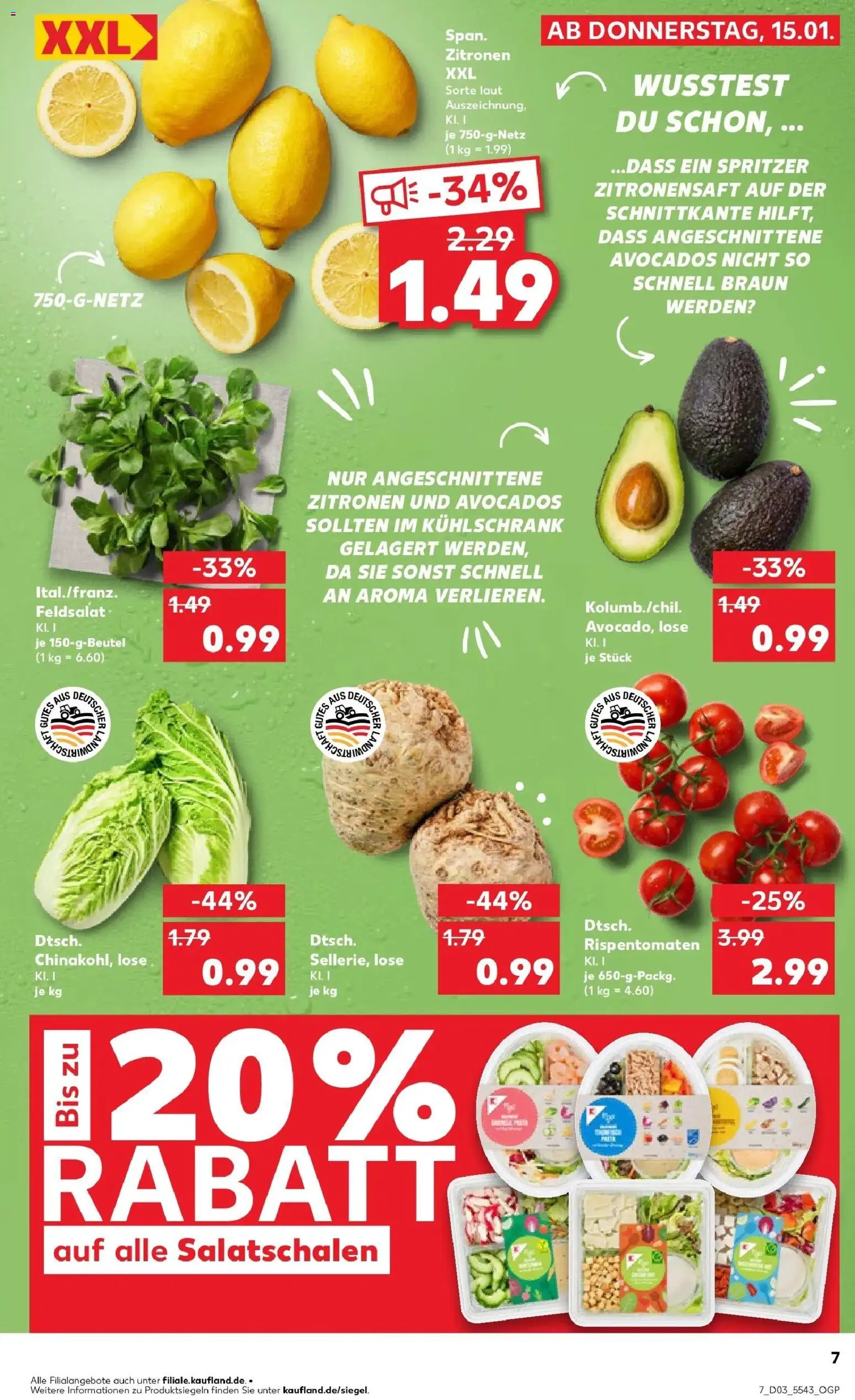 Kaufland prospekt Alsdorf	 – gültig ab 18.01.2026 | Seite: 7 | Produkte: Kühlschrank, Avocado, Zitronen
