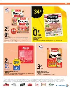 E.Leclerc - Prévisualisation de KNACKI 100% PUR PORC CONSERVATION SANS NITRITE(1) "HERTA", 2 x 210 g + 210 g offerts (630 g) valide à partir de 14.04.2026 | Page: 15
