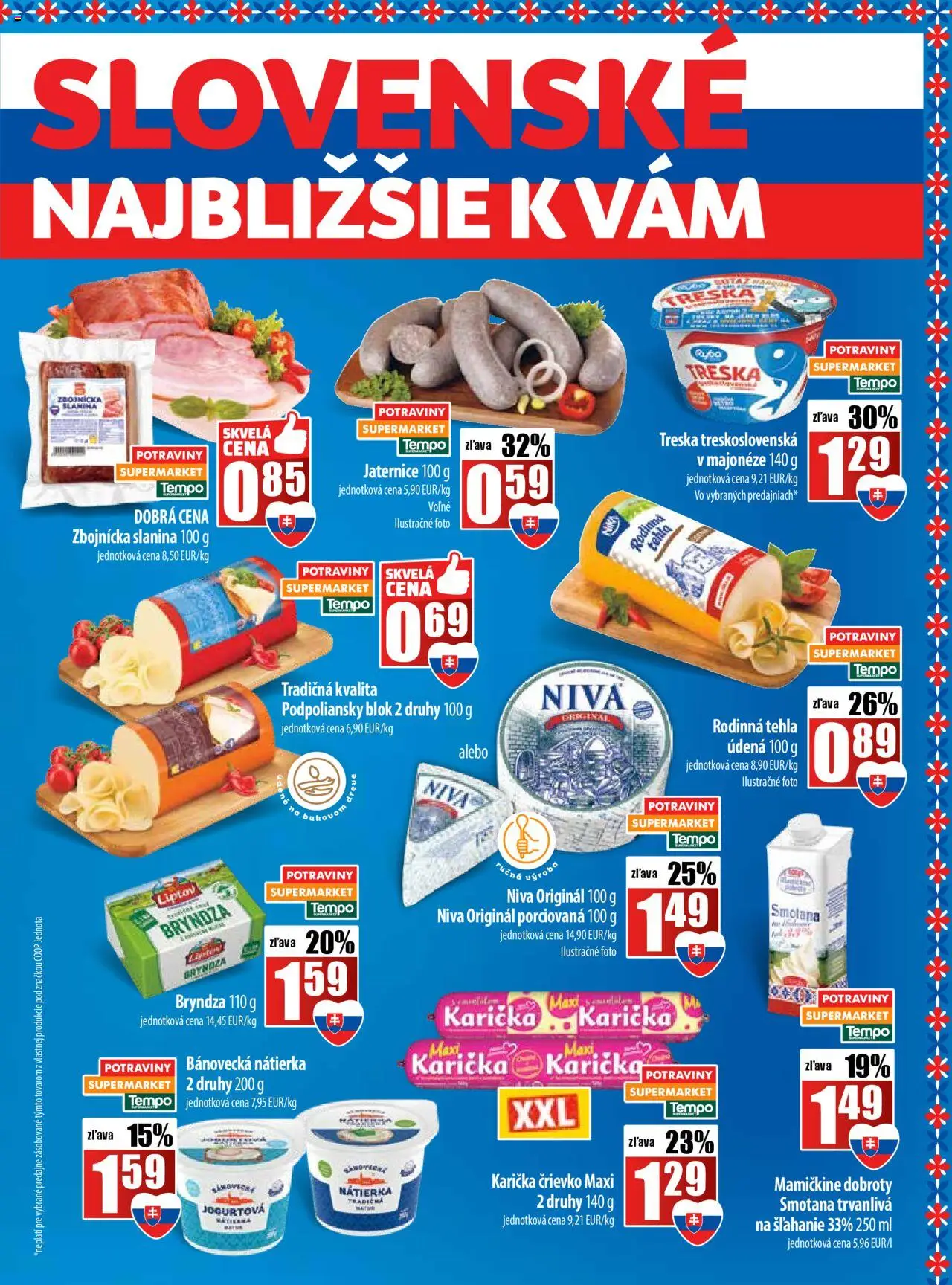 Nové COOP Jednota akcie – leták je platný od 16.10.2025 | Strana: 5 | Produkty: Slanina, Bryndza, Ryba, Treska