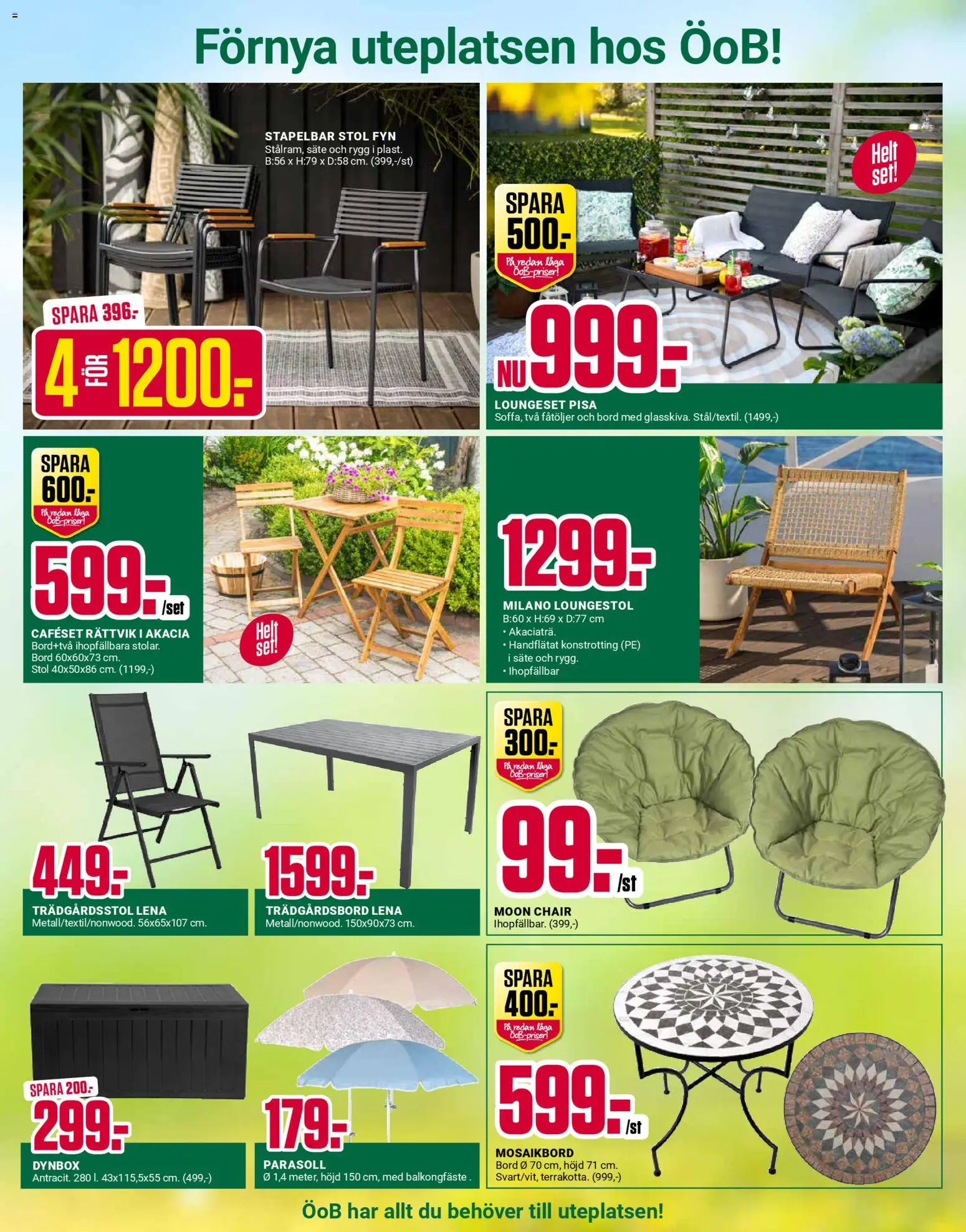 ÖoB reklamblad aktuell från 23.03.2026 | Sida: 11 | Produkter: Parasoll, Bord, Stol, Set