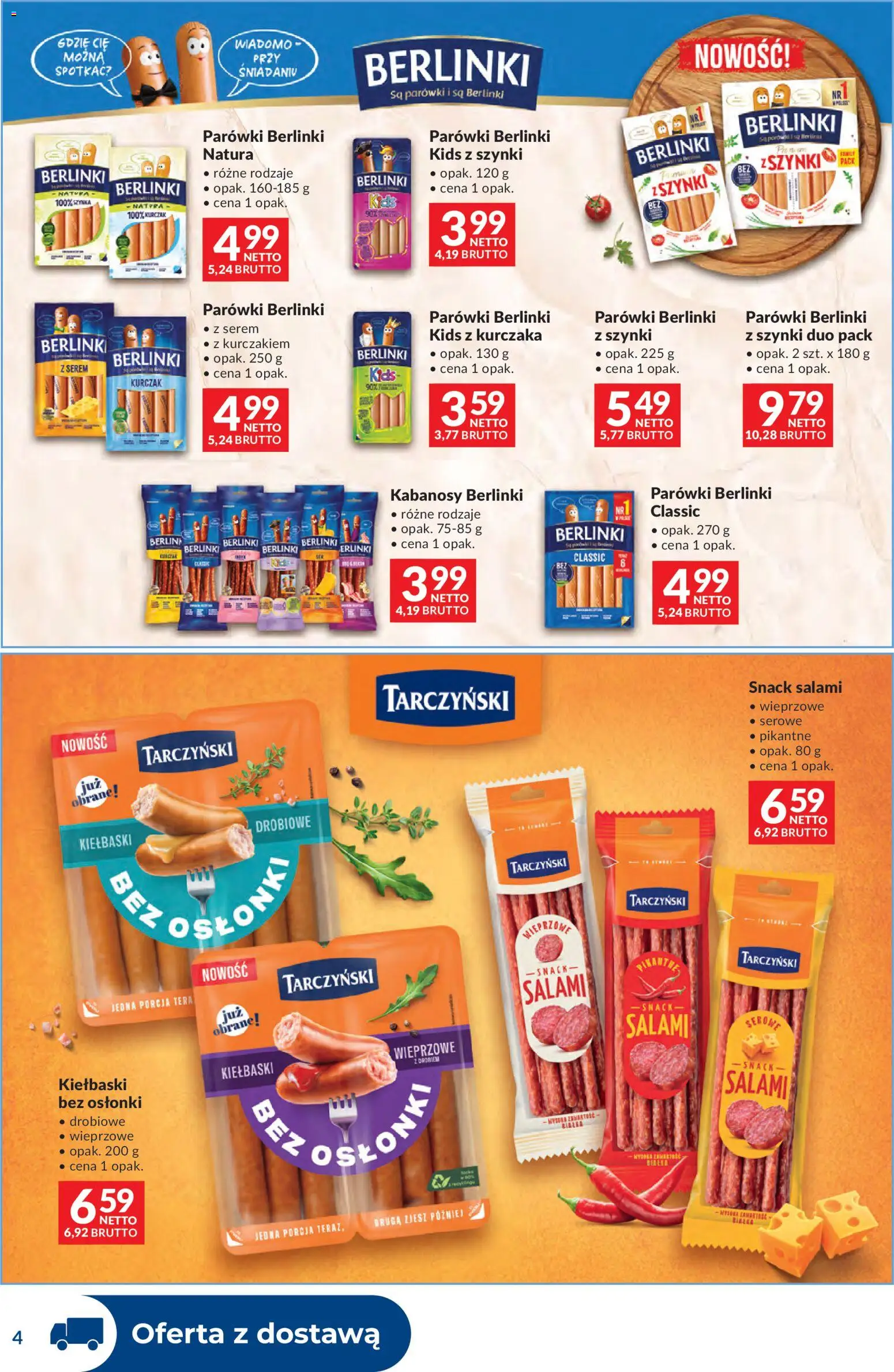 Makro Gazetka - Dystrybucja do sklepów od 11.11.2025 | Strona: 4 | Produkty: Parówki berlinki, Kurczak, Parówki, Kiełbaski