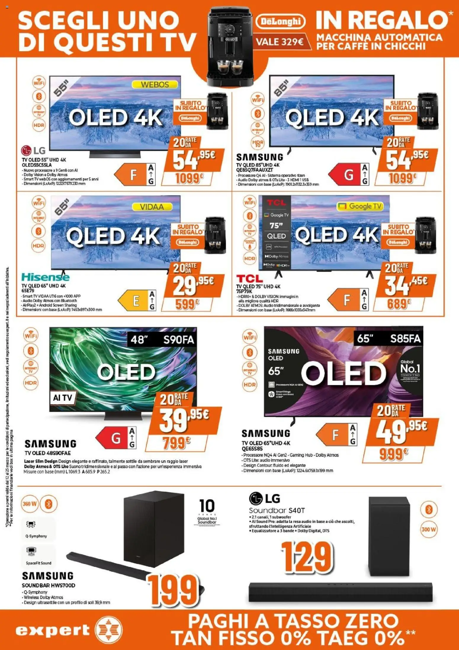 Volantino Expert del 12.03.2026 | Pagina: 19 | Prodotti: Caffè, Soundbar, TV, Samsung