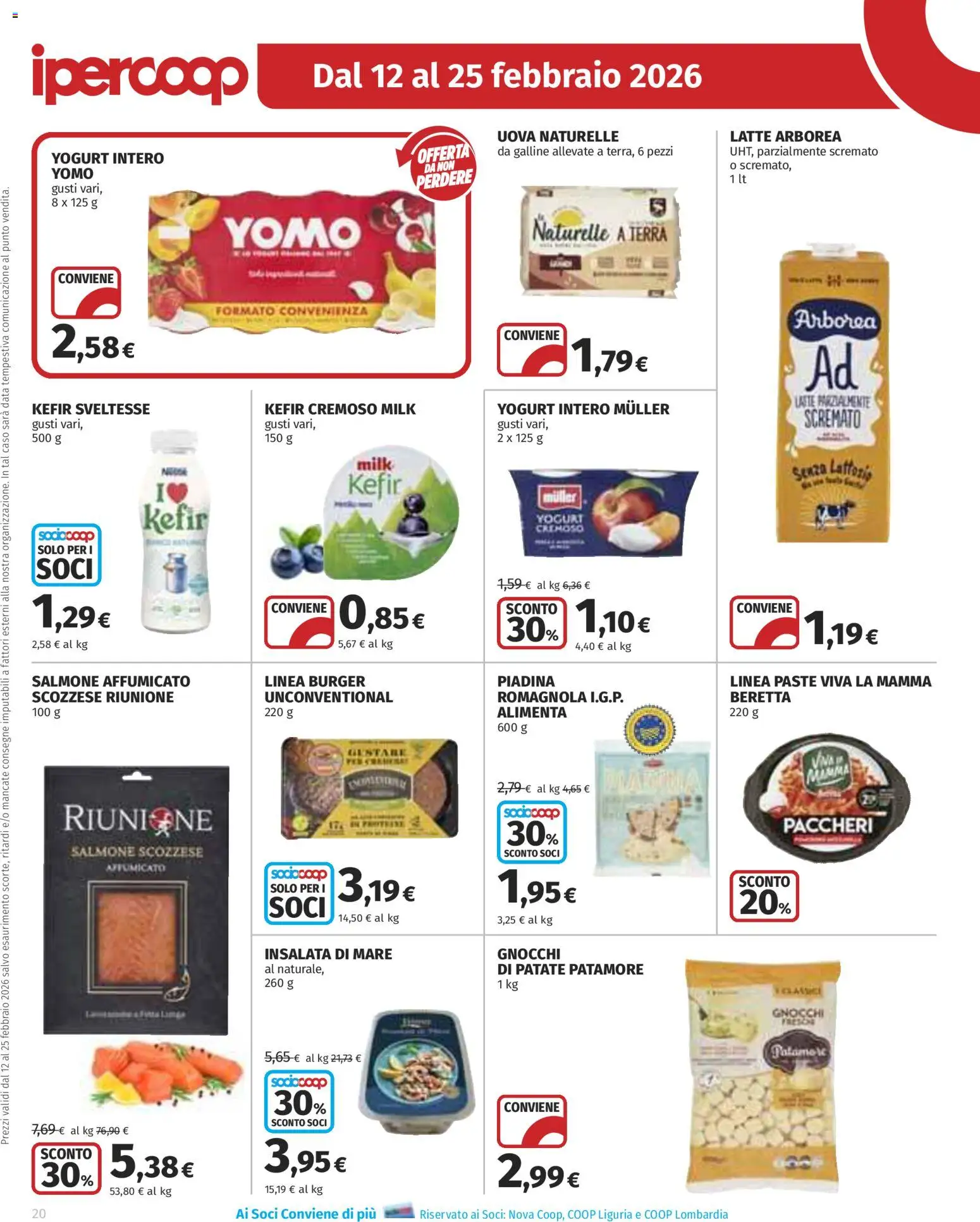 Volantino Ipercoop del 12.02.2026 | Pagina: 20 | Prodotti: Salmone, Insalata, Patate, Gnocchi