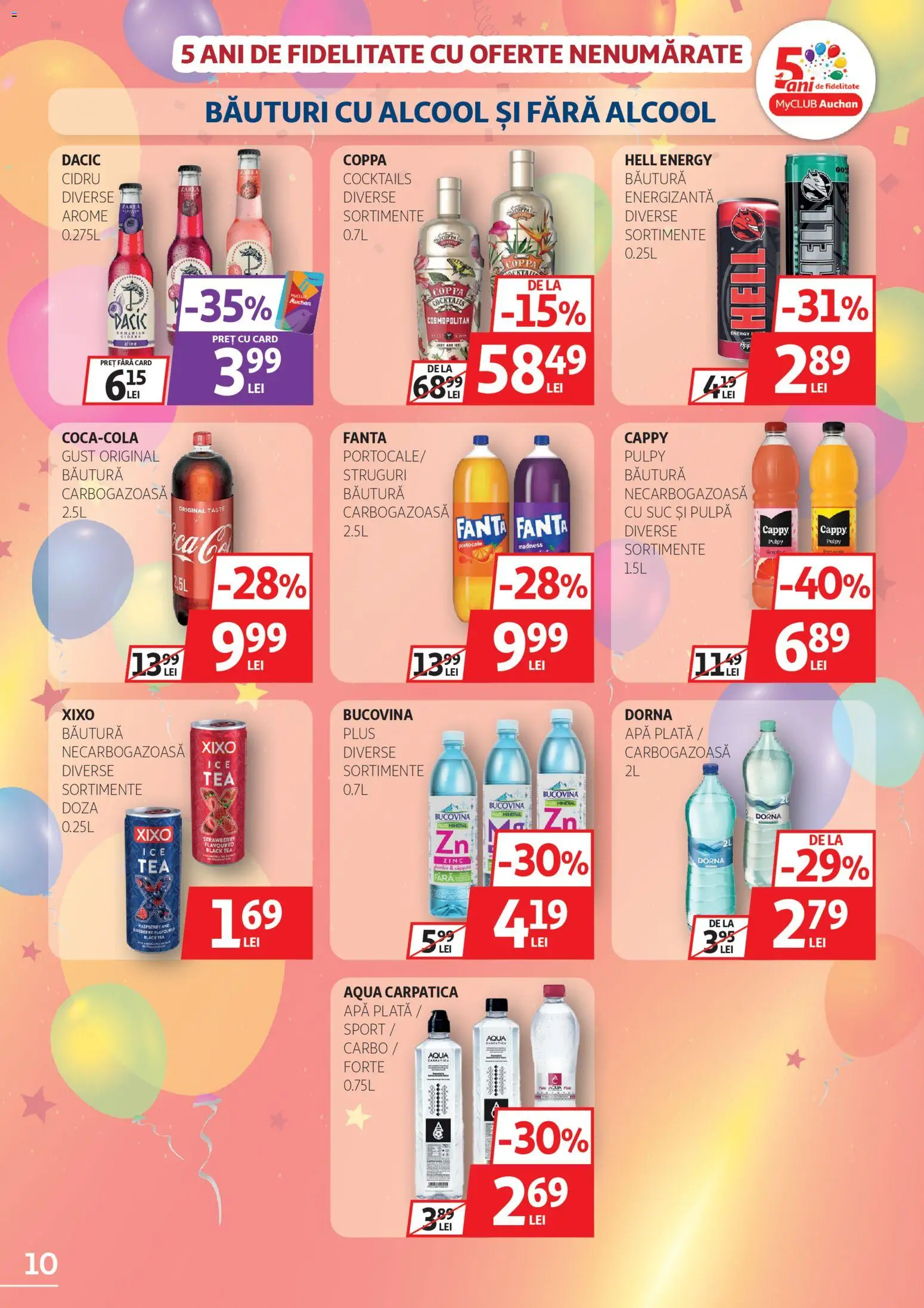 Noul catalog Auchan – valabil de la 04.03.2026 | Pagină: 10 | Produse: Struguri, Suc, Portocale, Apă