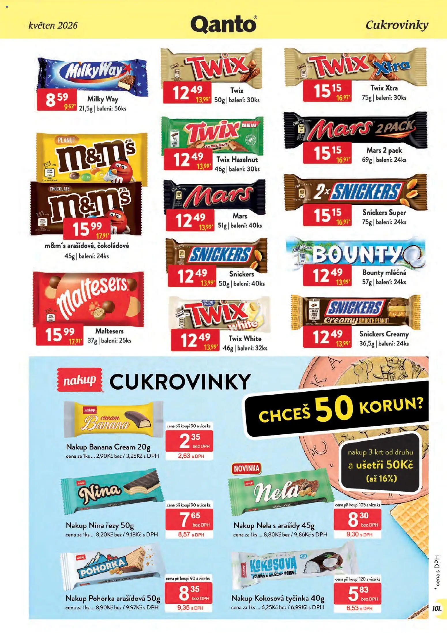 Astur & Qanto leták - Velkoobchod 05/2026 od 01.05.2026 | Strana: 101 | Produkty: Twix, Arašídy