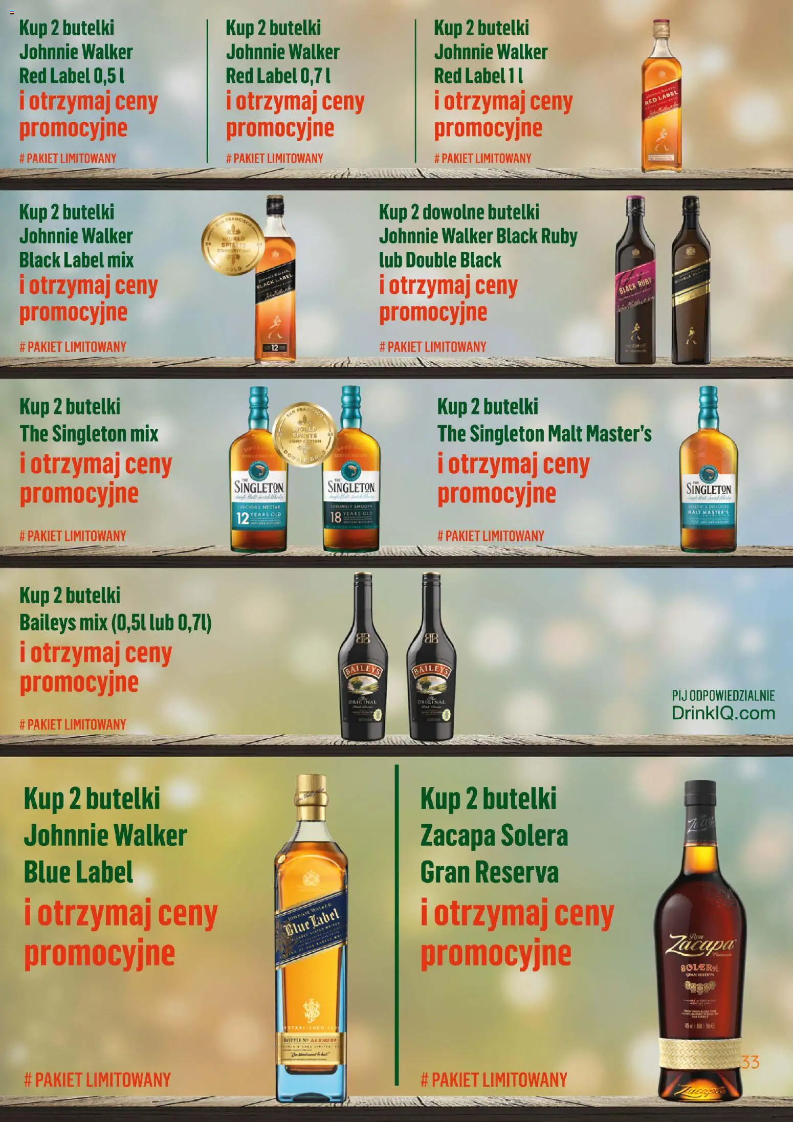 Eurocash Gazetka - Katalog Alkoholowy od 01.01.2026 | Strona: 33 | Produkty: Baileys, Red label, Black Label, Zacapa