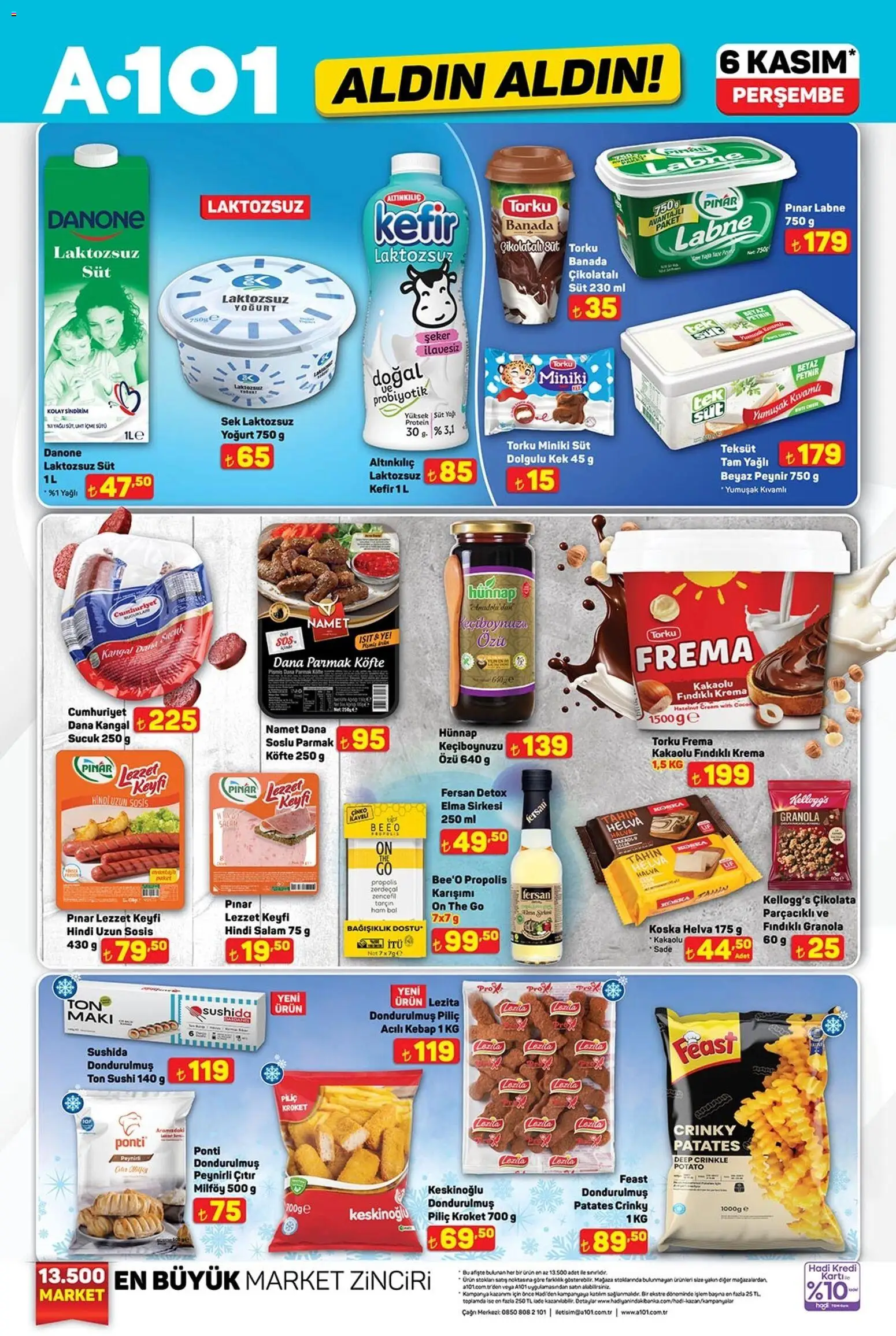 A101 Katalog Aldın Aldın - 06.11.2025 tarihinden itibaren geçerlidir | Sayfa: 1 | Ürünler: Yoğurt, Salam, Şeker, Zencefil