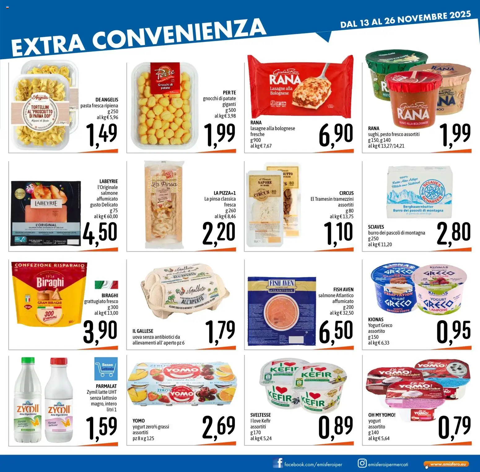 Volantino Emisfero del 13.11.2025 | Pagina: 15 | Prodotti: Yogurt, Pasta, Funghi, Lampone