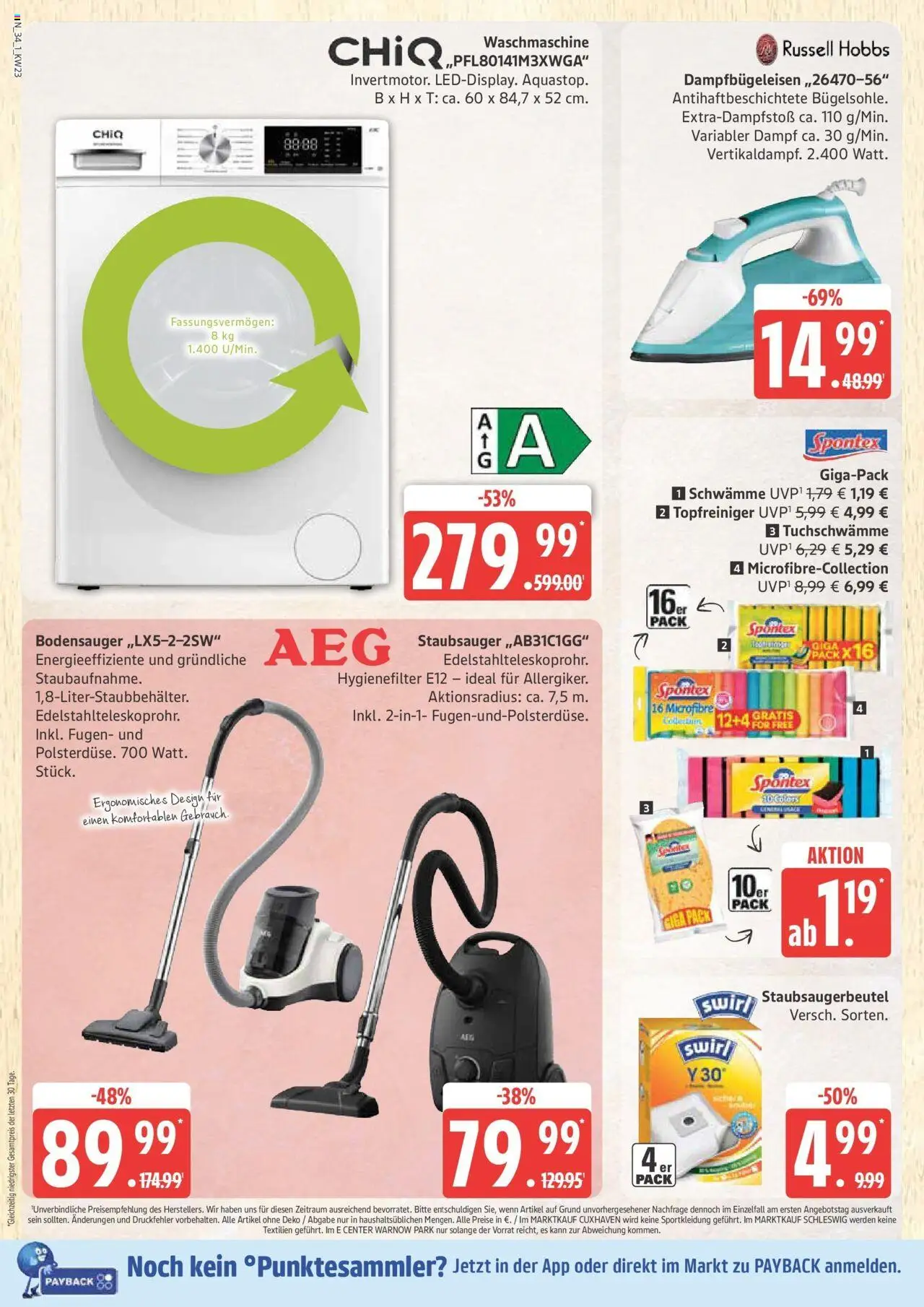 Marktkauf - Marktkauf: Wochenangebote - gültig ab dem 01.06.2025 | Seite: 34 | Produkte: AEG, Staubsauger, Waschmaschine