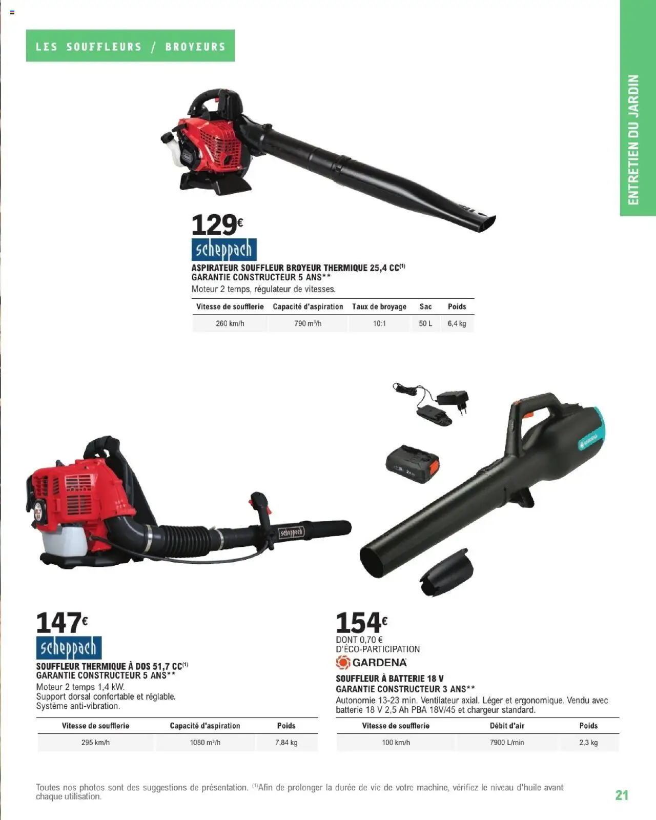 | Page: 21 | Produits: Poids, Aspirateur, Broyeur, Batterie