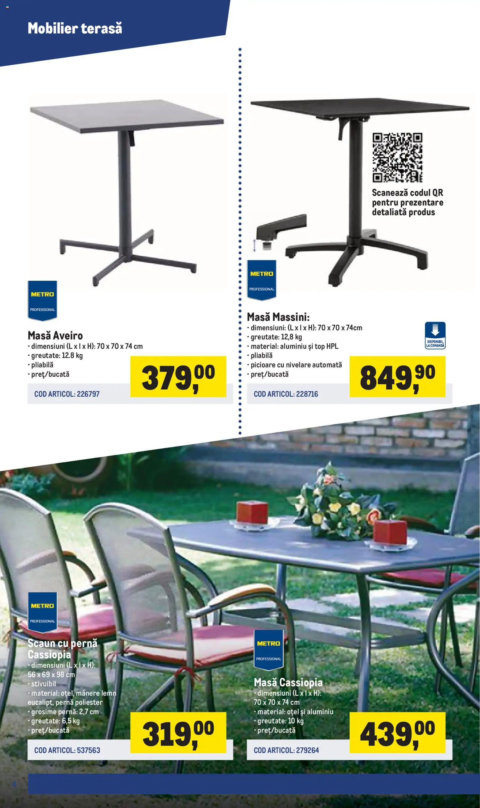 Noul catalog Metro – valabil de la 16.03.2026 | Pagină: 4 | Produse: Top, Pernă, Masă, Scaun