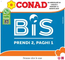 Anteprima del volantino Conad Prendi 2 paghi 1 catalogo valido a partire dal 29.07.2025