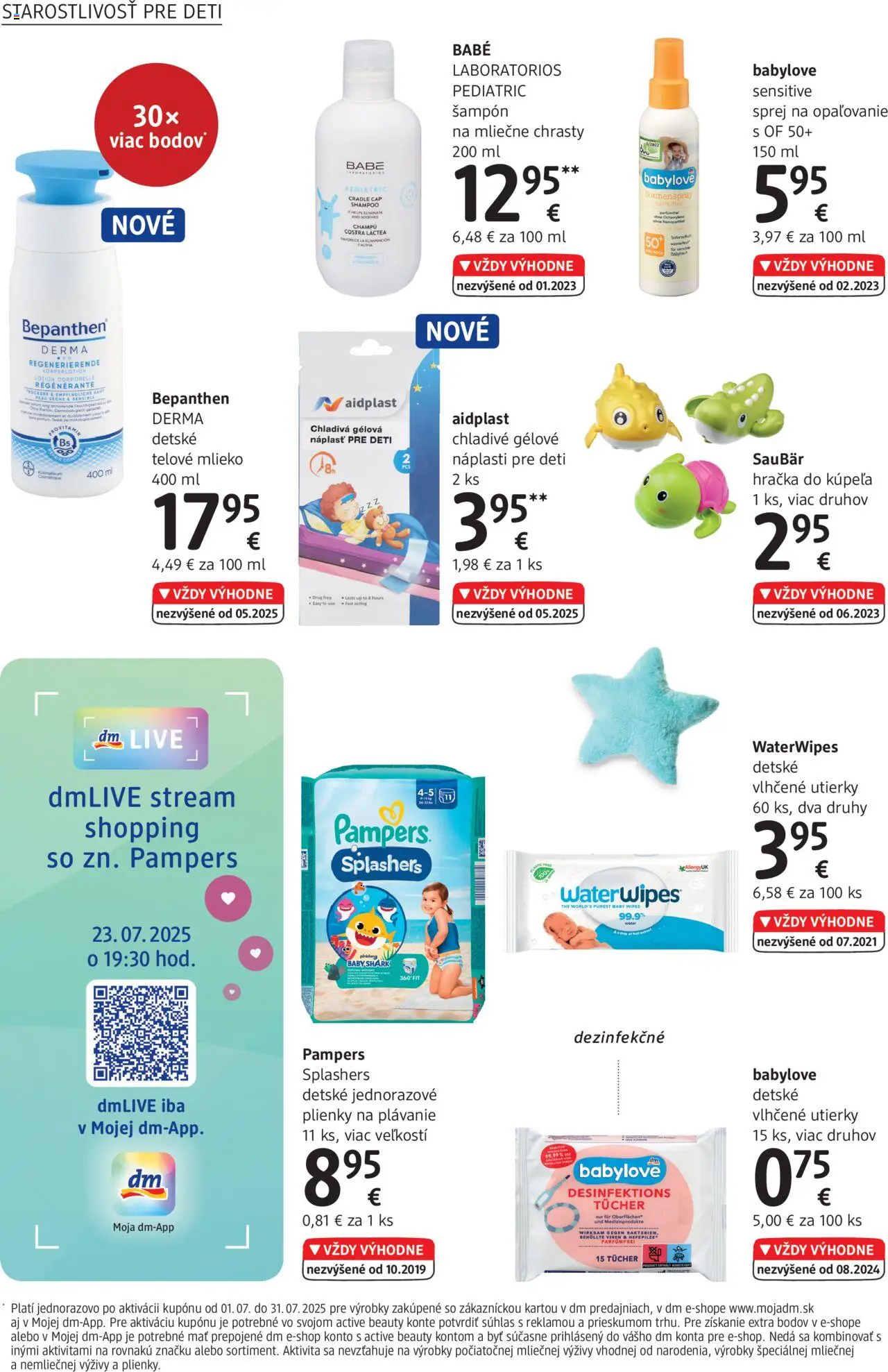 dm drogerie Journal Júl 2025 │ platný od 01.07.2025 | Strana: 22 | Produkty: Mlieko, Šampón, Telové mlieko, Plienky
