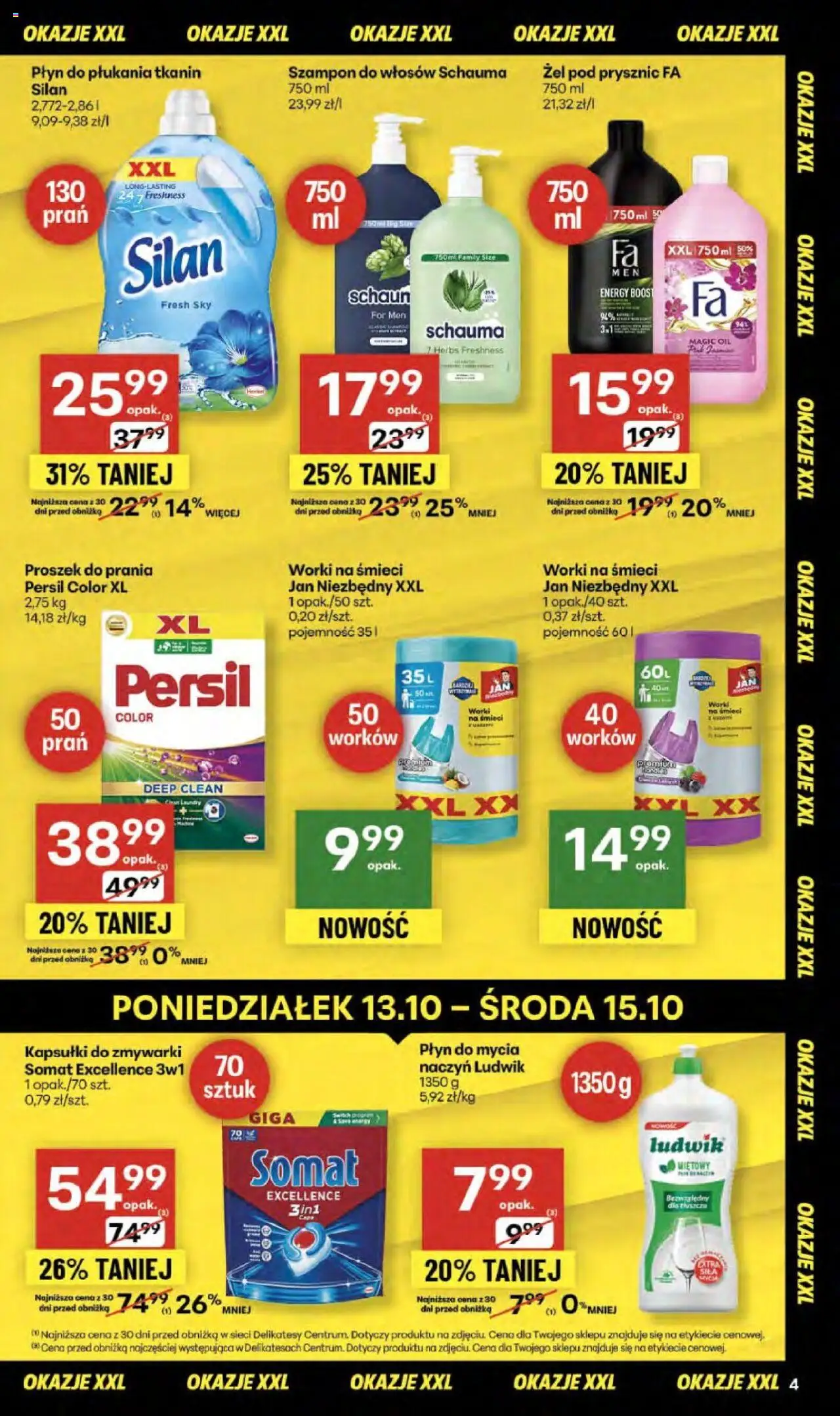 Delikatesy Centrum Gazetka - Sklepy Własne od 09.10.2025 | Strona: 4 | Produkty: Delikatesy, Prysznic, Szampon, Kapsułki do zmywarki