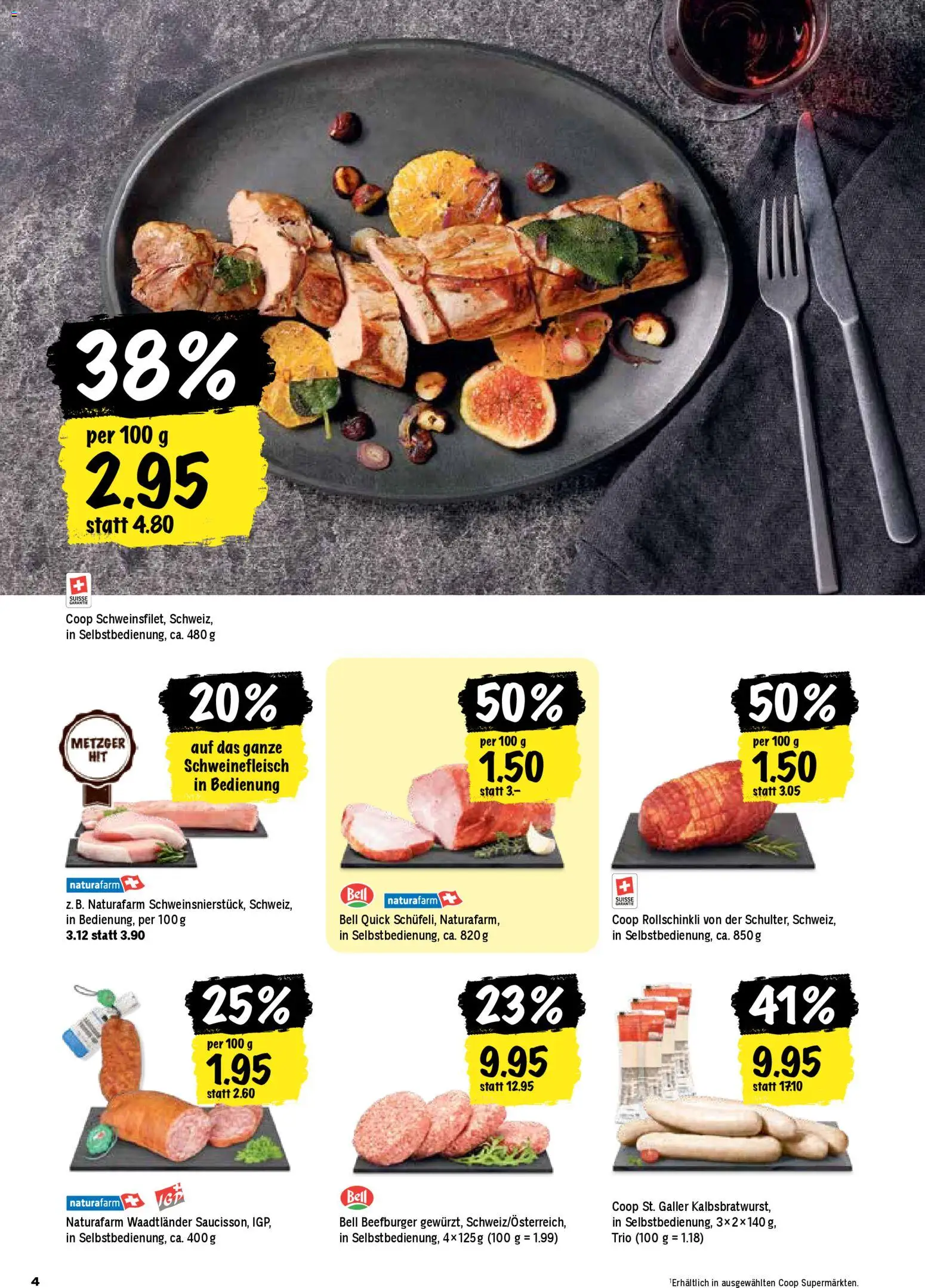 Coop - Black Friday – gültig ab 27.11.2025 | Seite: 4 | Produkte: Burger, Schweinefleisch
