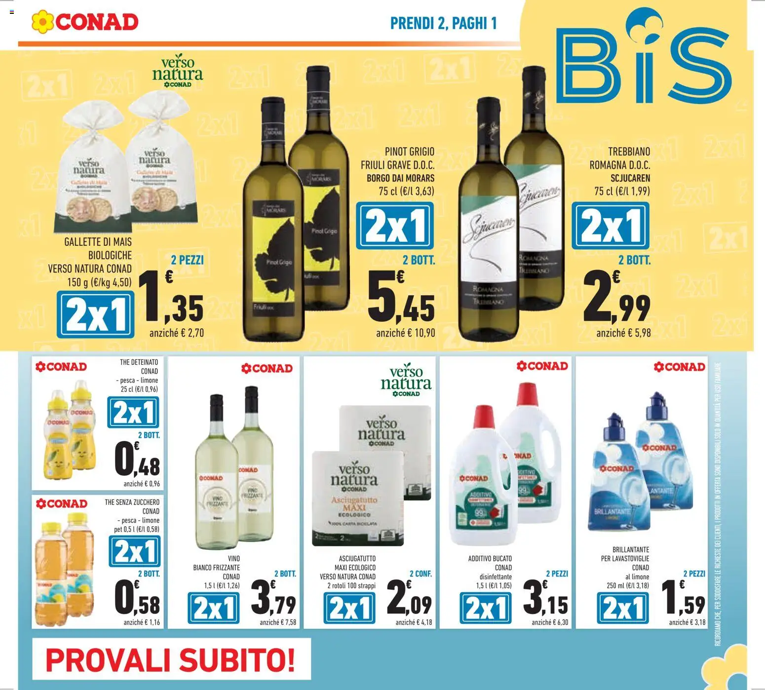 Volantino Conad del 11.03.2026 | Pagina: 7 | Prodotti: Zucchero, Vino, Lavastoviglie, Mais