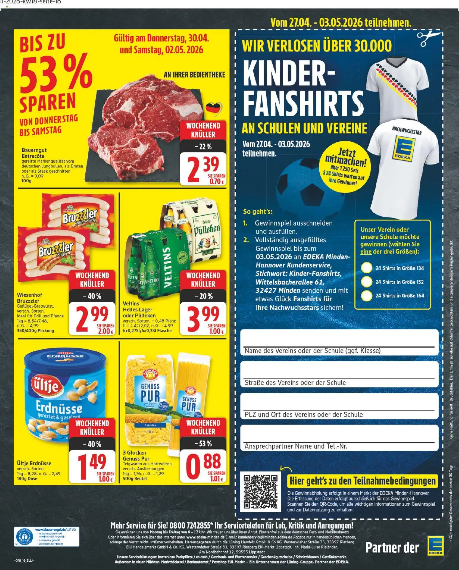 Elli Markt Prospekt – gültig ab 27.04.2026 | Seite: 16 | Produkte: Erdnüsse, Entrecote, Bauerngut, Steak