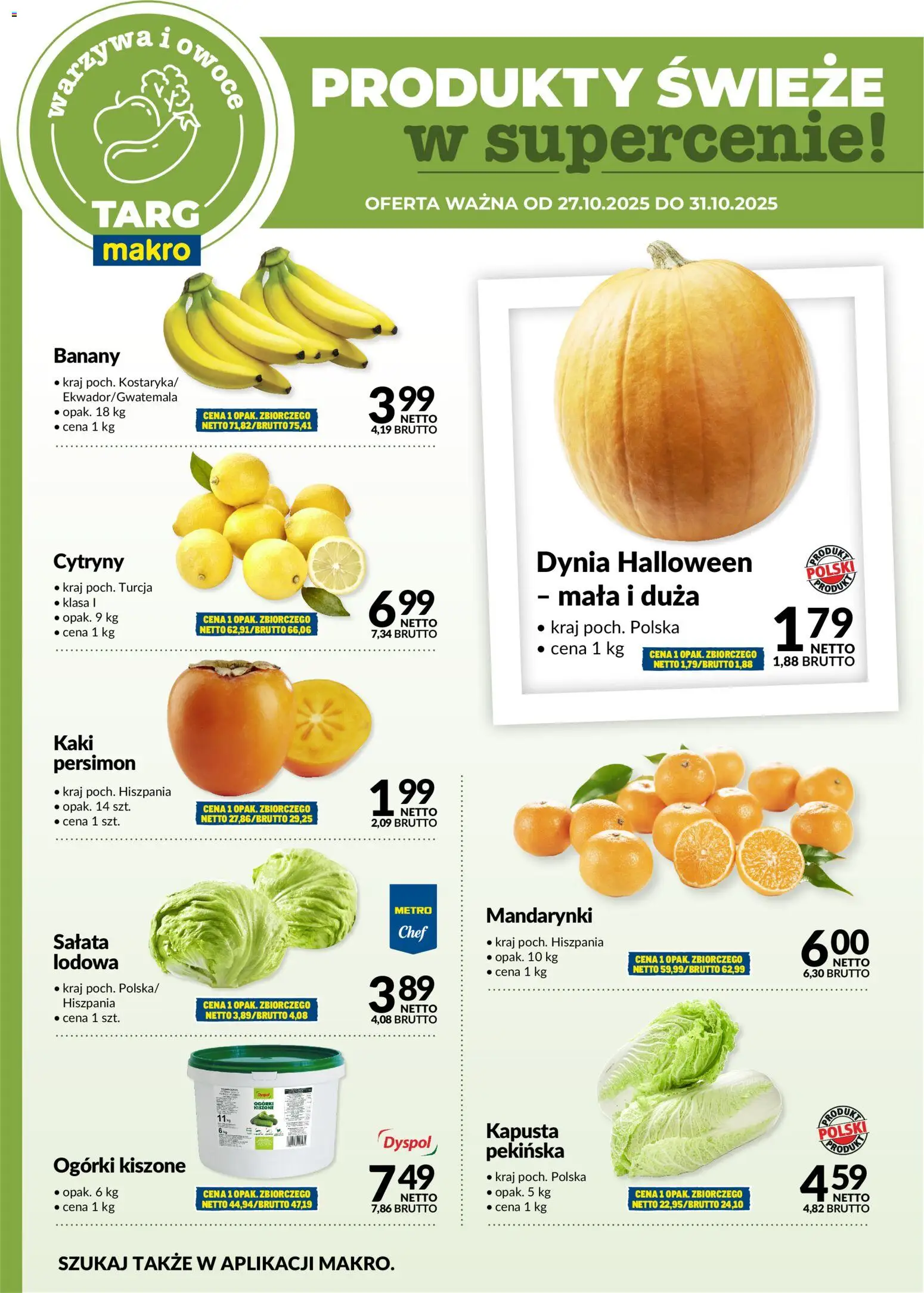 Makro Gazetka - Produkty świeże w supercenie od 27.10.2025 | Strona: 5 | Produkty: Kaki, Dynia, Cytryny, Mandarynki