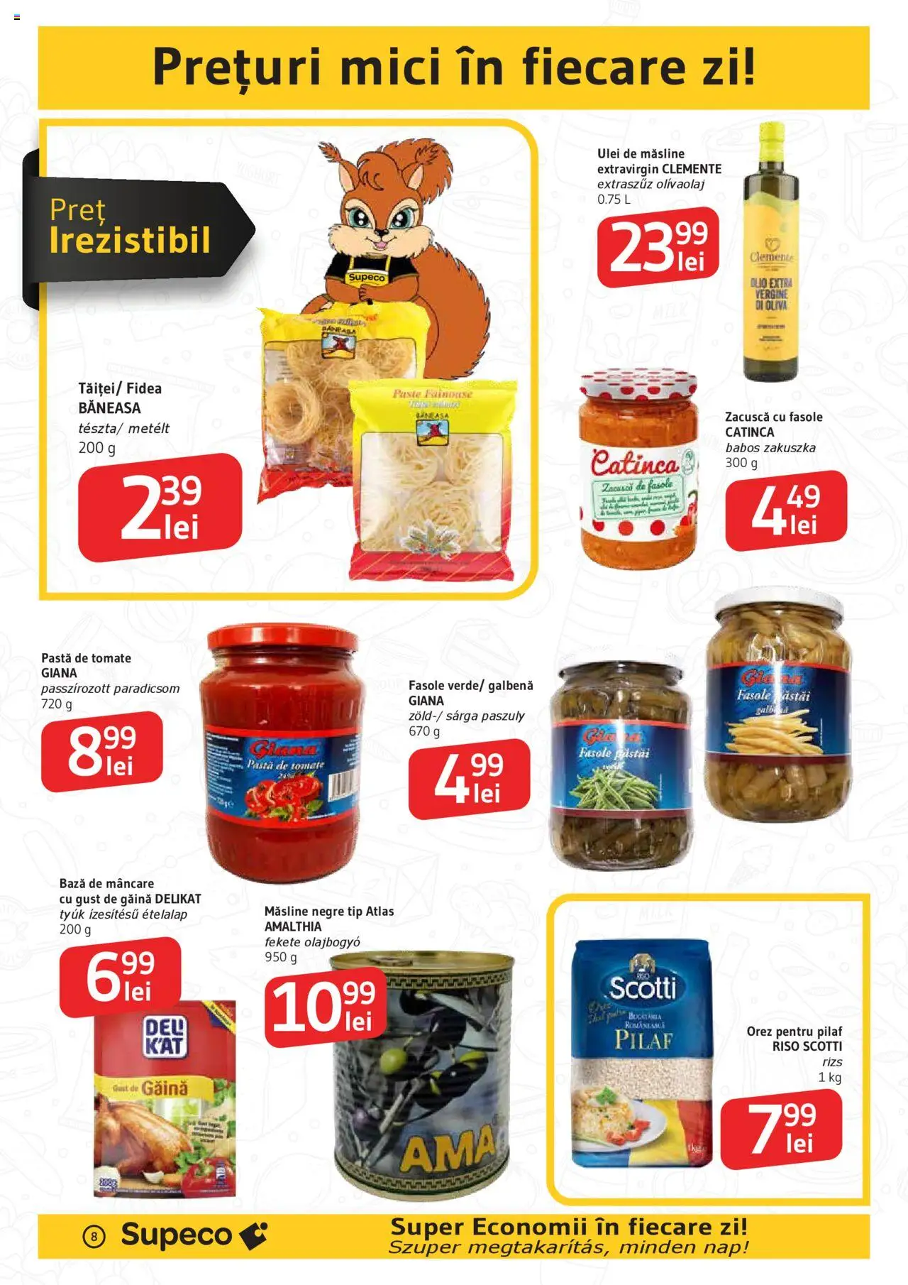Noul catalog Supeco – valabil de la 18.09.2025 | Pagină: 8 | Produse: Mici, Măsline, Pastă de tomate, Paste