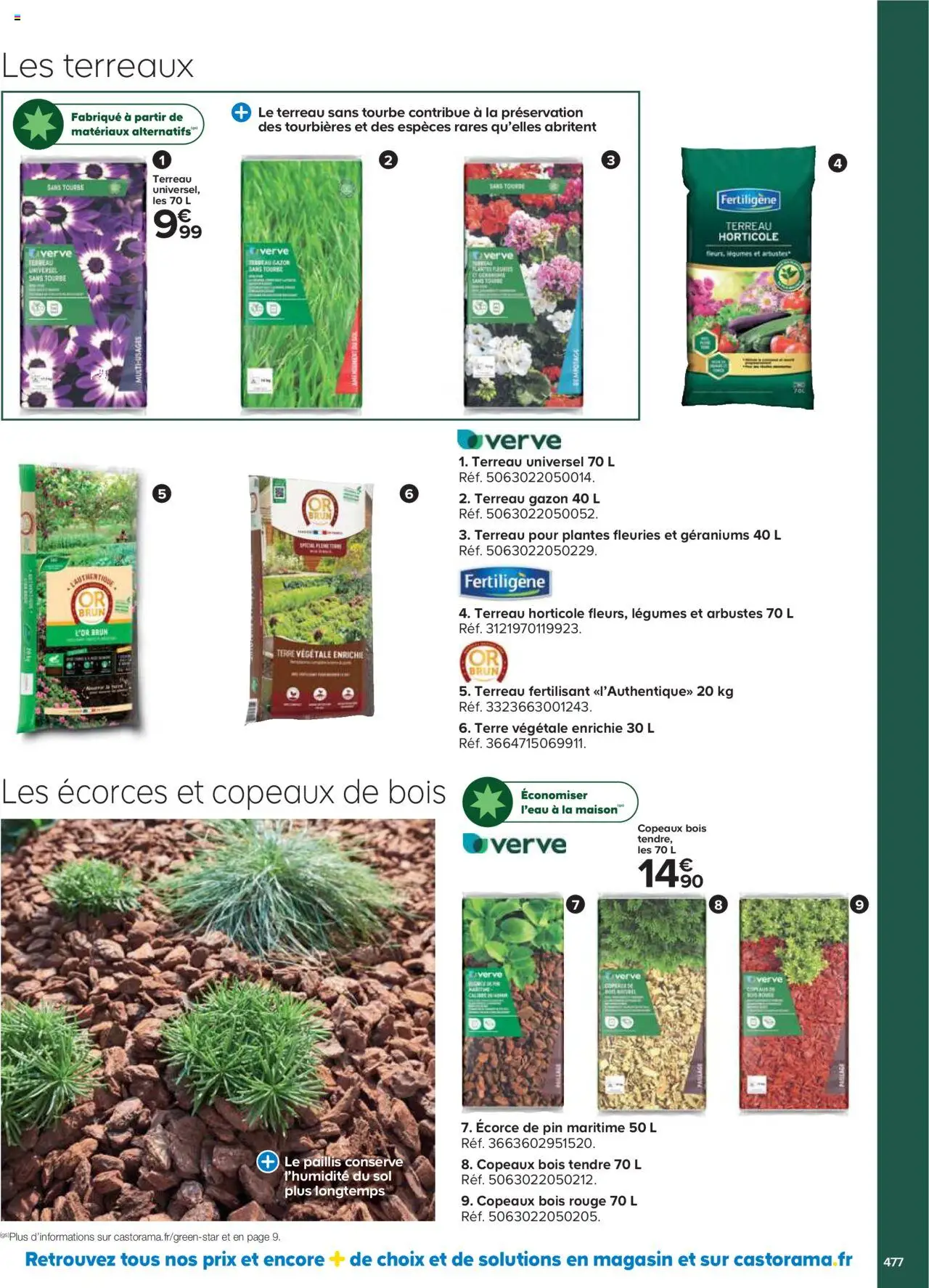 {H1} | Page: 477 | Produits: Terreau Universel, Écorce de pin, Terreau, Copeaux de bois