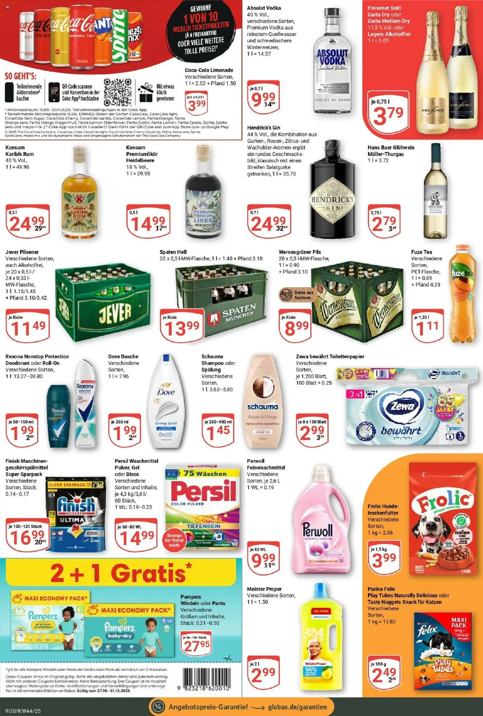 Globus prospekt Lambrechtshagen	 – gültig ab 26.10.2025 | Seite: 5 | Produkte: Perwoll, Waschmittel, Gin, Toilettenpapier