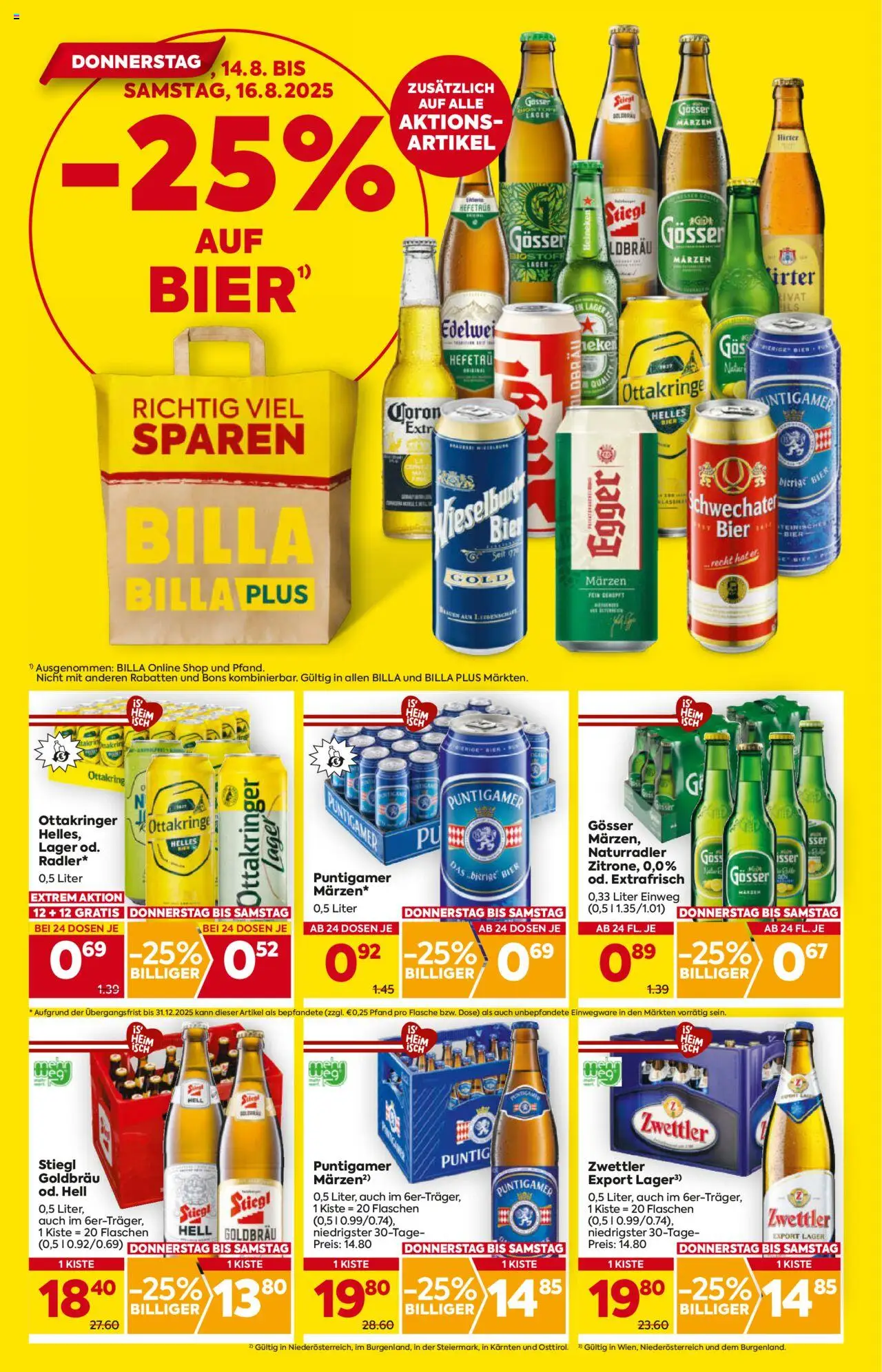Billa Flugblatt - Niederösterreich gültig ab 14.08.2025 | Seite: 2 | Produkte: Bier