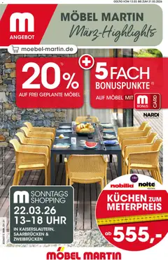 Möbel Martin Prospekt 	 ab 13.03.2026 gültig