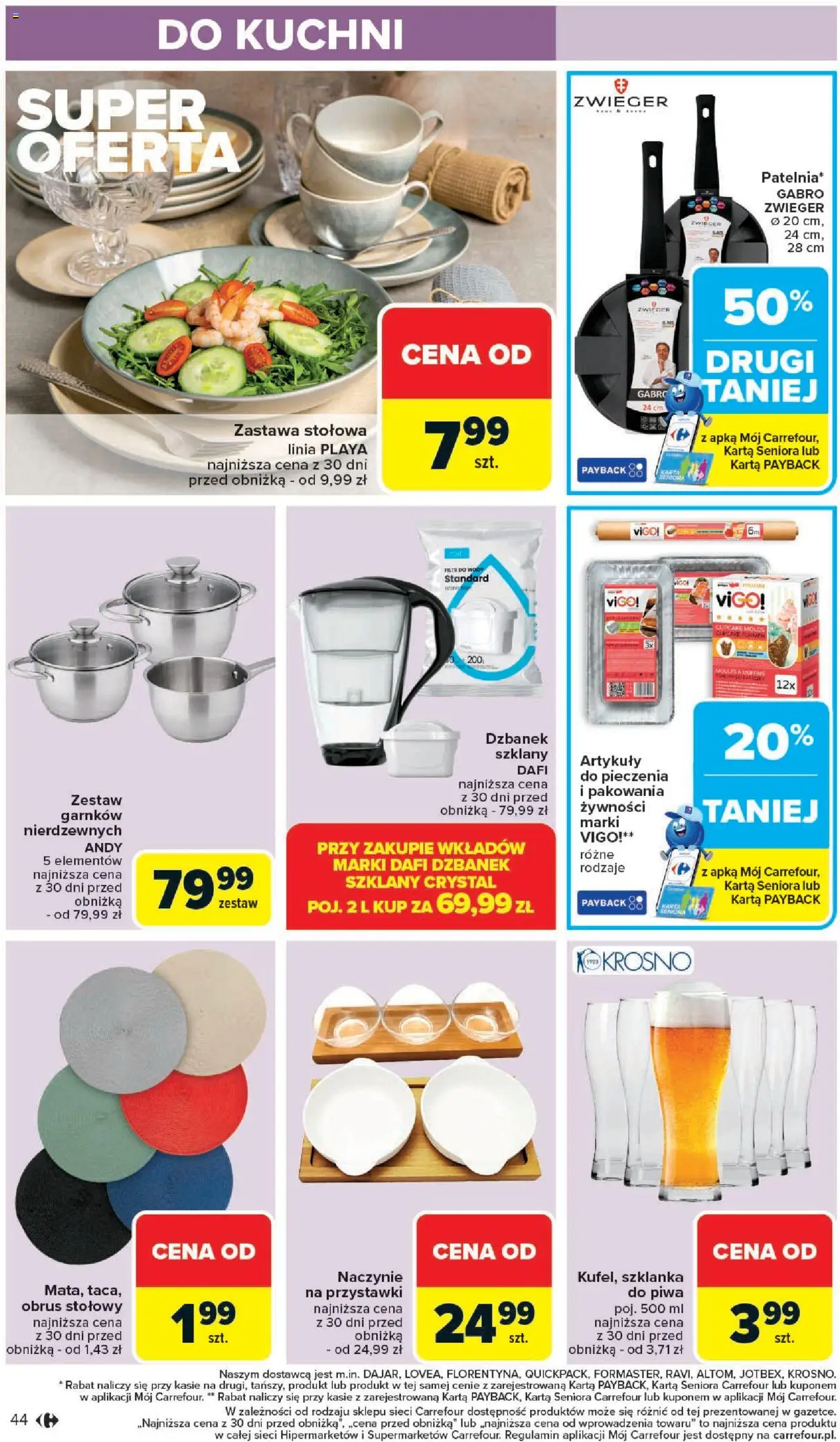 Carrefour Gazetka od 09.06.2025 | Strona: 46 | Produkty: Szklanka, Dzbanek, Filtr do wody, Patelnia