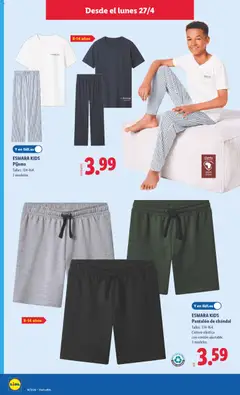 Vista previa ESMARA KIDS Pijama, Tallas: 134-164. 2 modelos. válido desde el 27.04.2026 | Página: 12 | Productos: Pijama, Pantalón de chándal