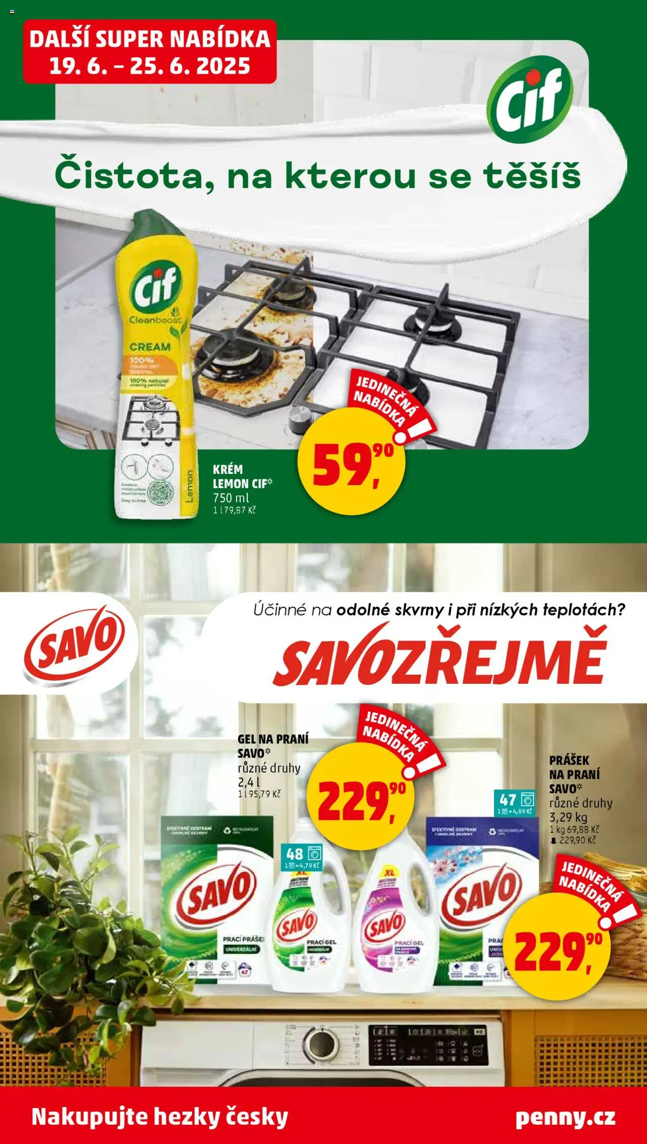 Penny Market leták - Čtvrtečník od 19.06.2025 | Strana: 37 | Produkty: Prášek na praní, Savo, Krém, Cif