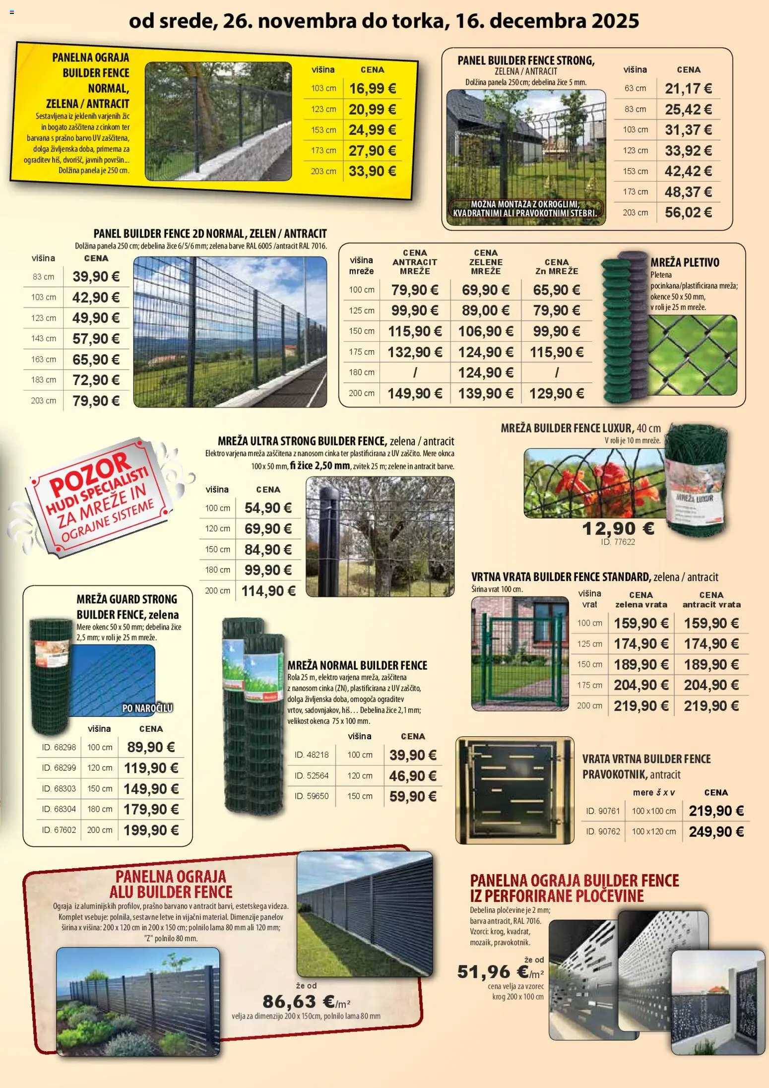 Novi Živex katalog ponudbe – veljaven od 26.11.2025 | Stran: 7 | Izdelki: Ograja, Barva, Vrata, Zelena