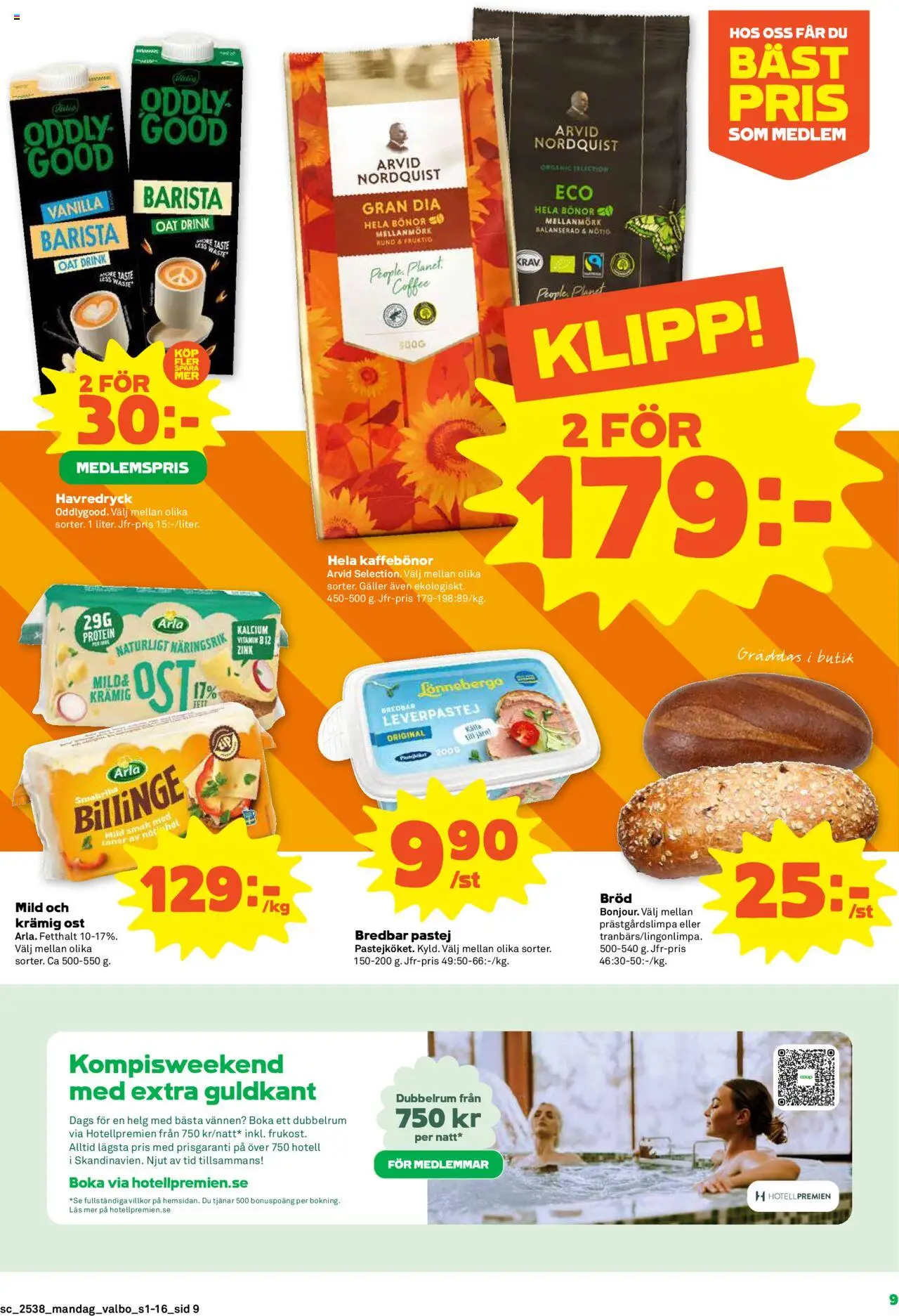 Coop Forum reklamblad aktuell från 15.09.2025 | Sida: 9 | Produkter: Galler, Leverpastej, Bröd, Bönor