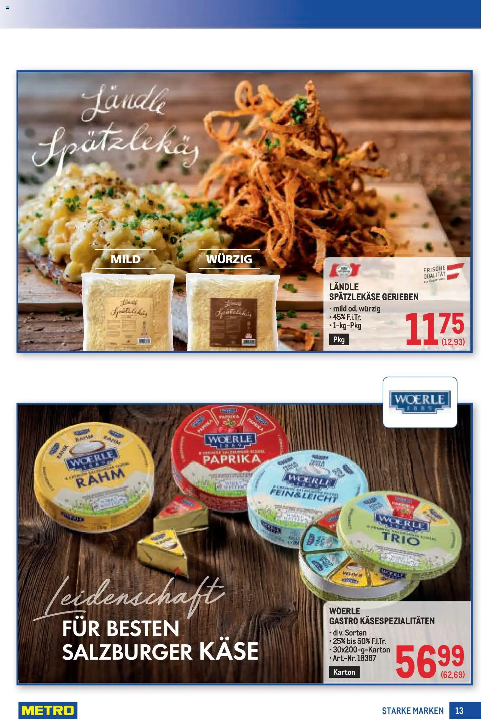 Metro Starke Marken gültig ab 11.12.2025 | Seite: 13 | Produkte: Käse