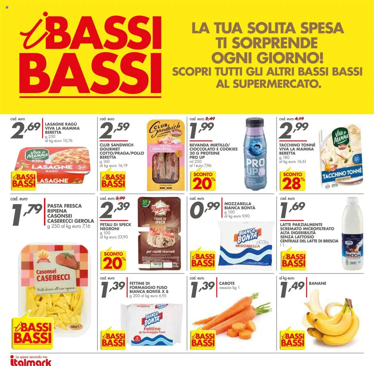 Volantino Italmark del 17.09.2025 | Pagina: 26 | Prodotti: Mozzarella, Carote, Ragú, Vassoio
