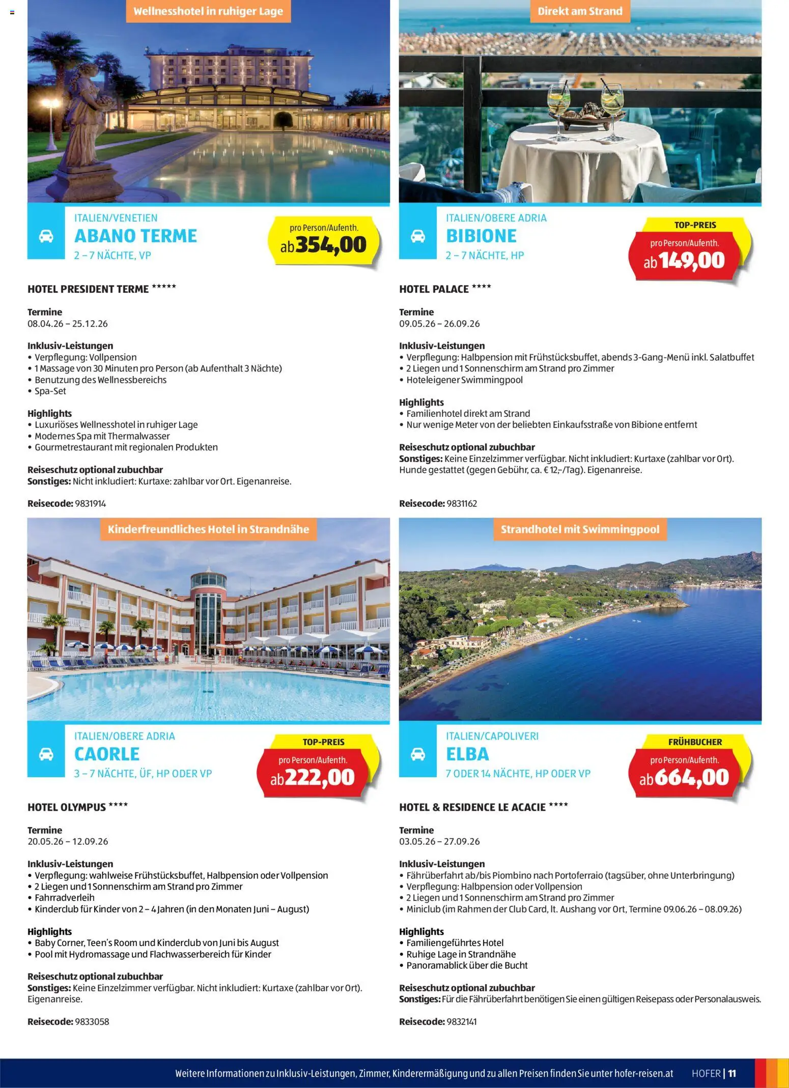 Hofer - Hofer Reisen Katalog gültig ab 01.04.2026 | Seite: 11
