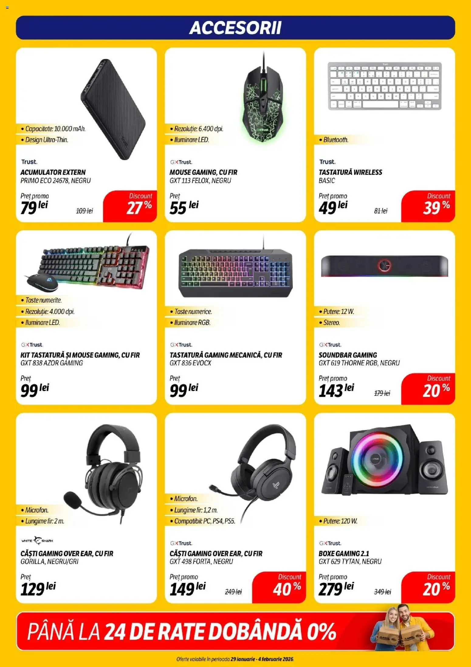 Noul catalog Flanco – valabil de la 29.01.2026 | Pagină: 14 | Produse: Soundbar, Tastatură, Căști, Babak