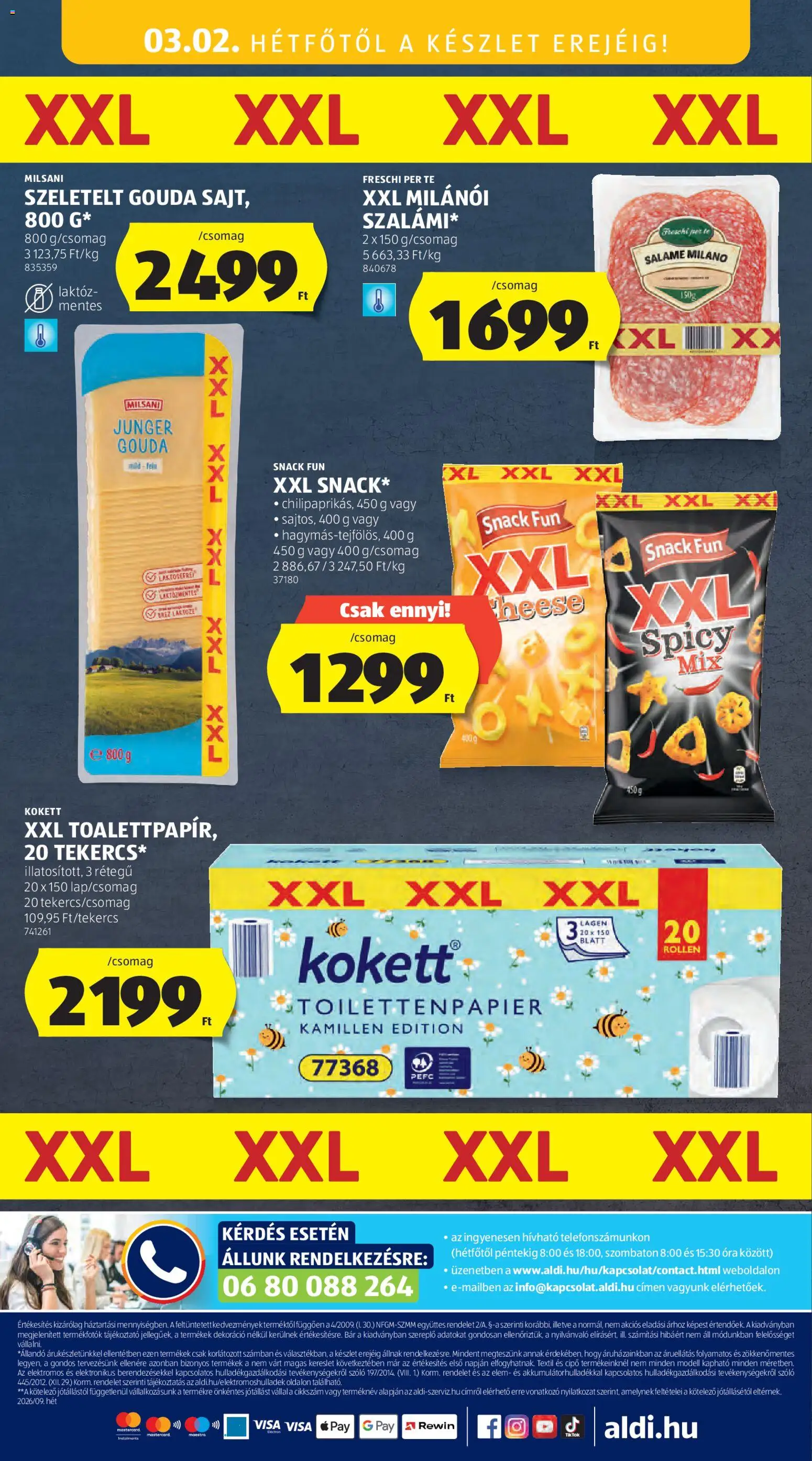 Aldi akciós ujság - amely érvényes a következő dátumtól: 26.02.2026 | Oldal: 52 | Termékek: Szőlő, Gouda, Szalámi, Óra