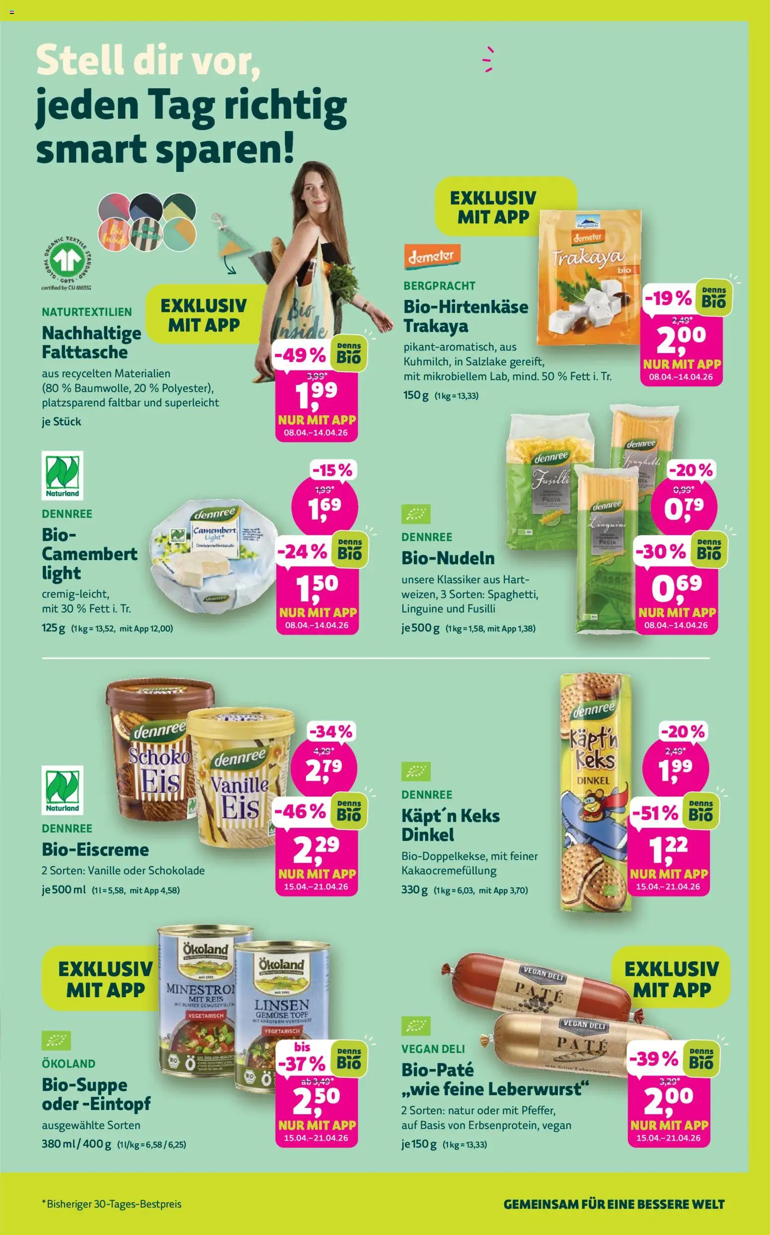Denns BioMarkt Angebote gültig ab 08.04.2026 | Seite: 3 | Produkte: Pasta, Gemüse, Schokolade, Reis