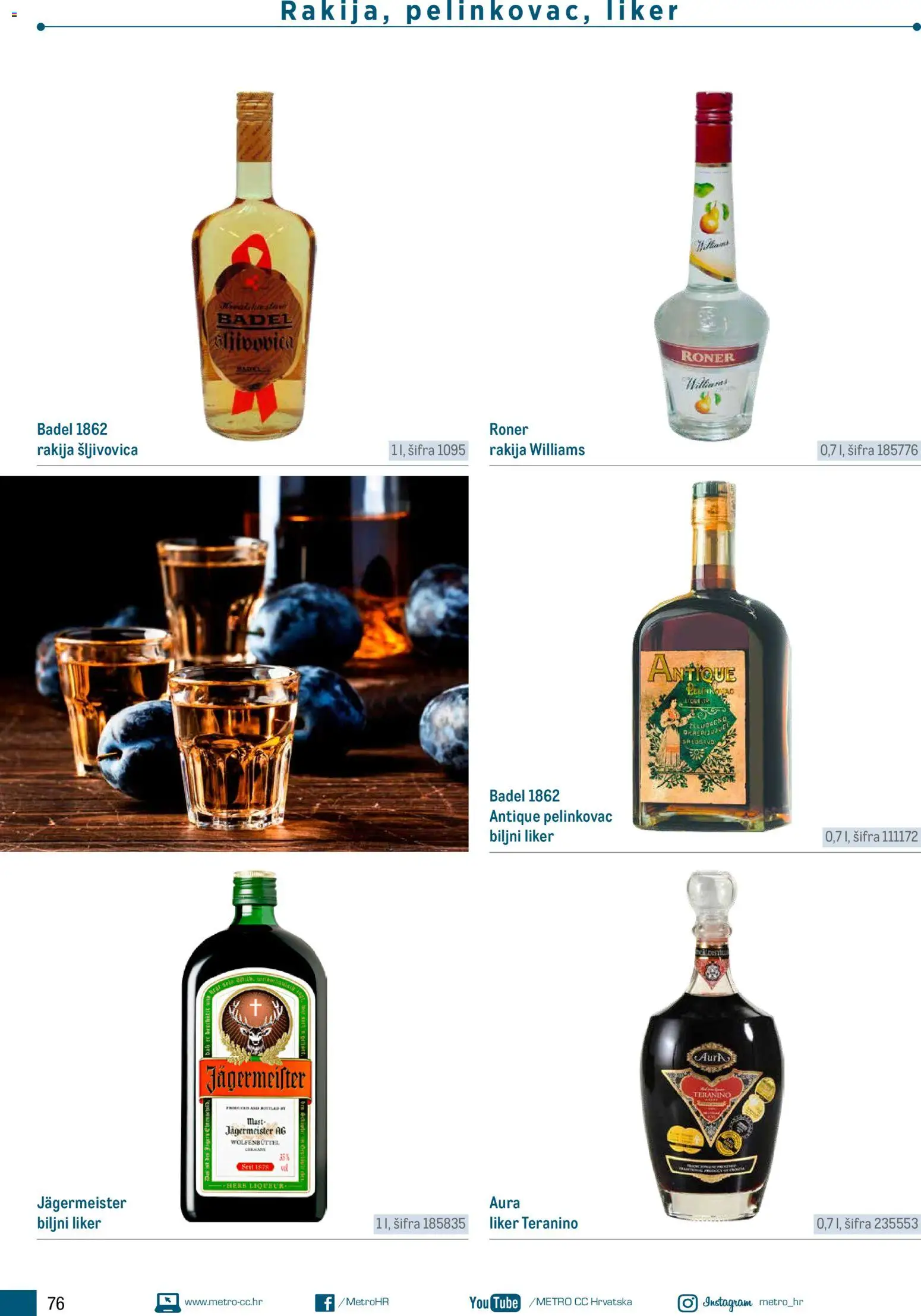 Metro katalog | vrijedi od 05.03.2026 | Stranica: 76 | Proizvodi: Jägermeister, Liker, Teranino, Rakija