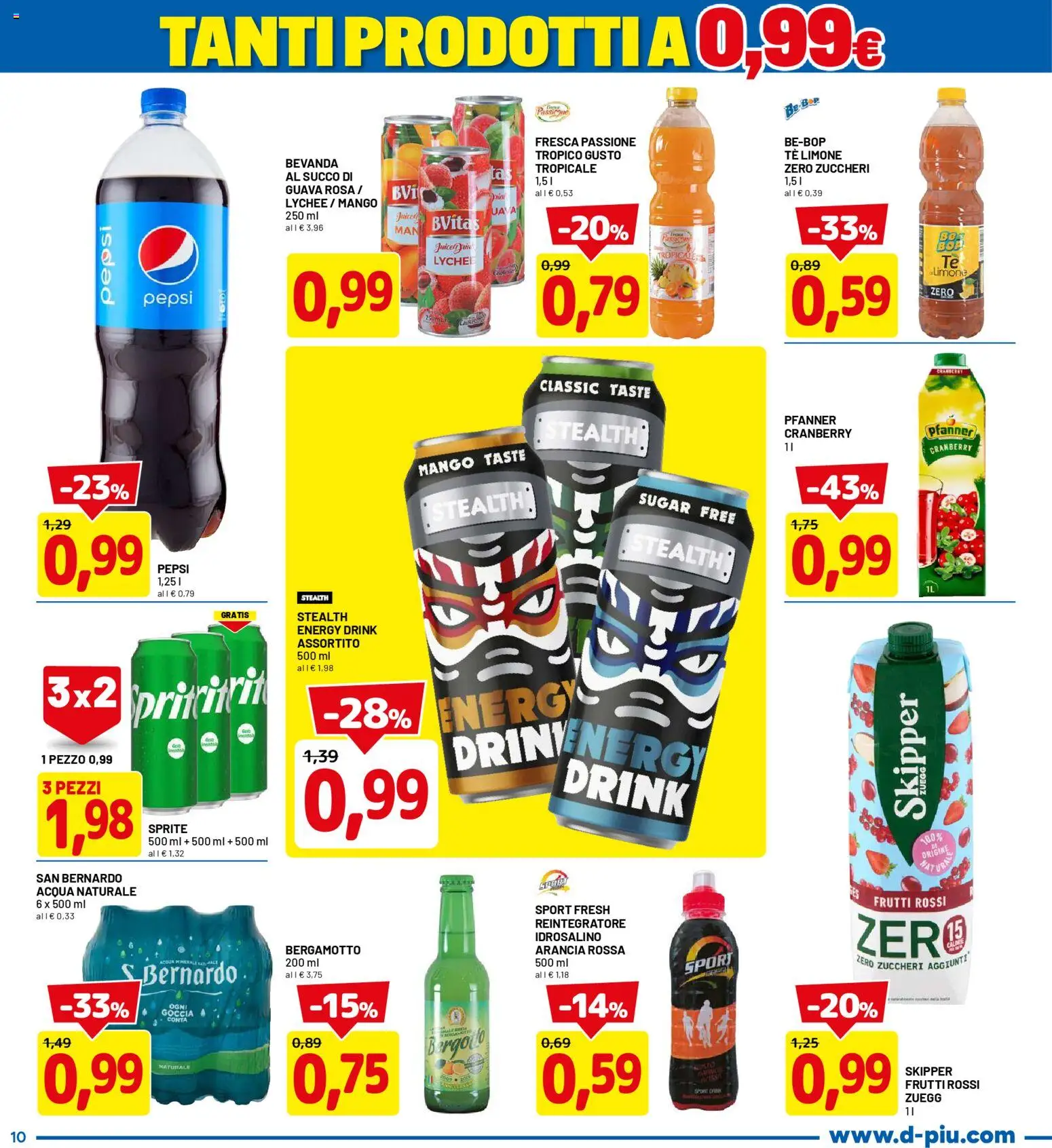 Volantino D Più del 05.03.2026 | Pagina: 10 | Prodotti: Succo, Tè, Acqua naturale, Arancia