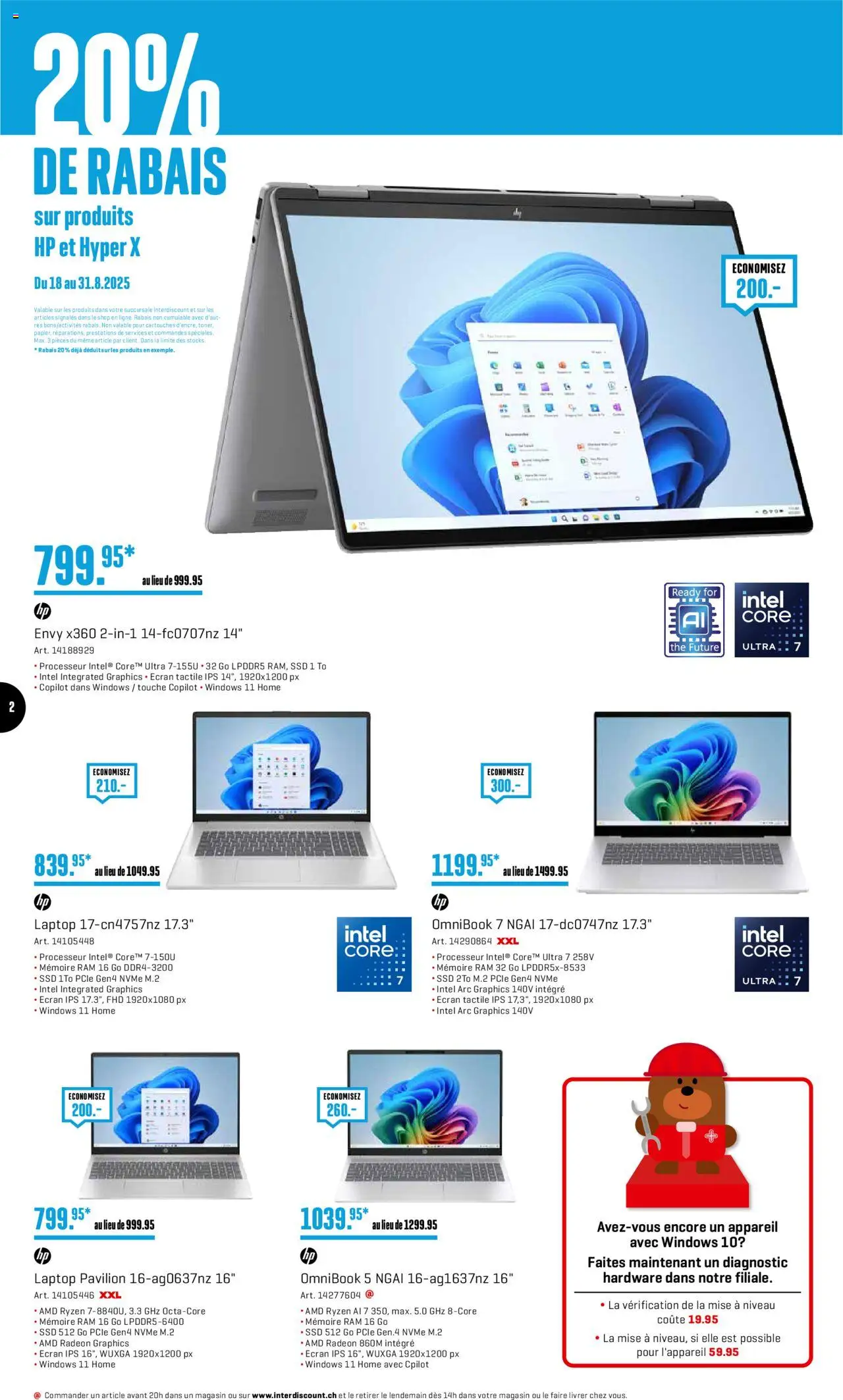 Interdiscount Aktionen FR ab 25.08.2025 | Seite: 2 | Produkte: Laptop, HP