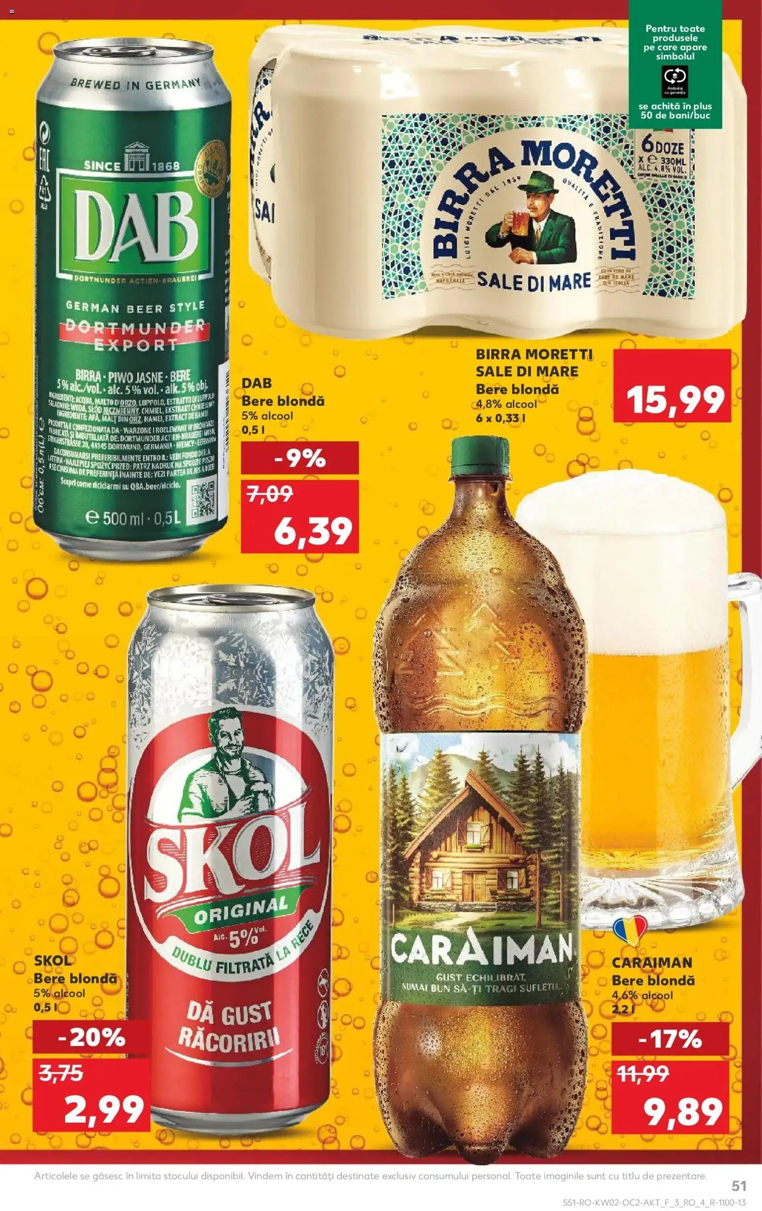 Noul catalog Kaufland – valabil de la 07.01.2026 | Pagină: 51 | Produse: Delgeç, Bere